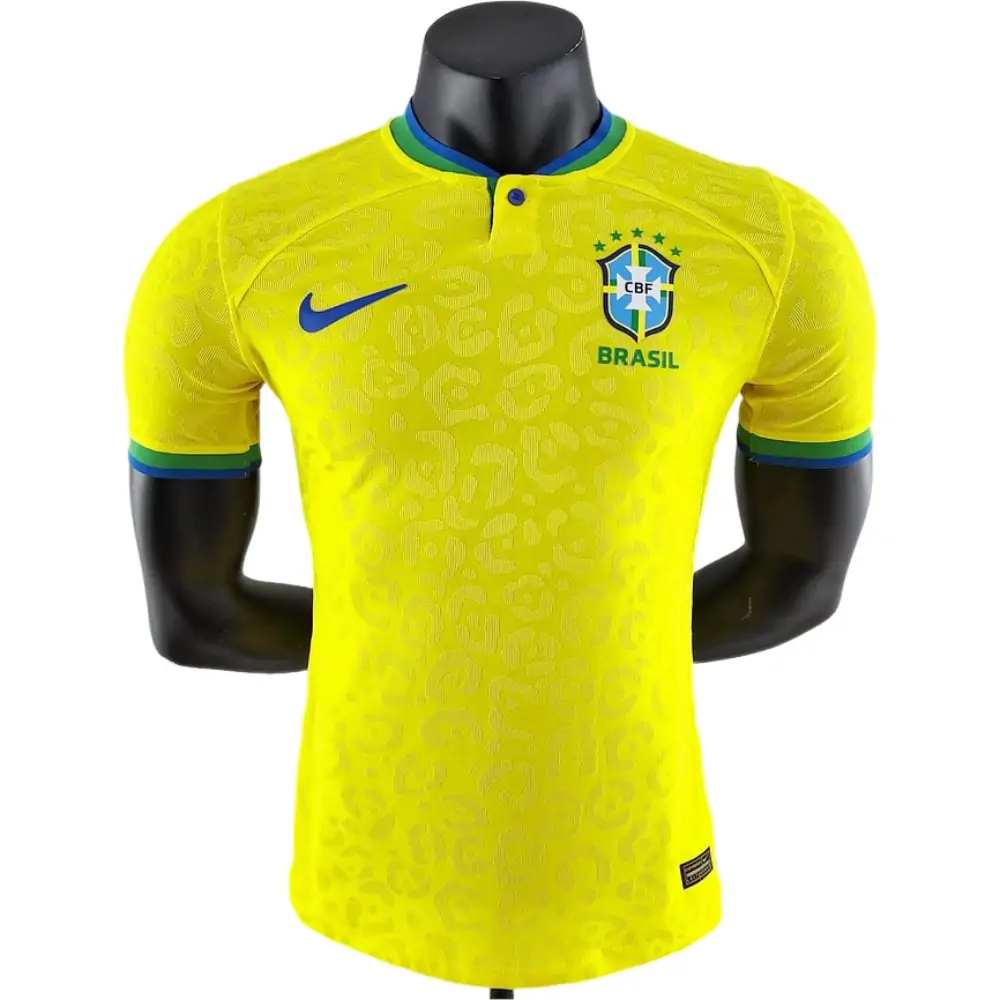 2022 FIFA World Cup Player Version Brazil Home Soccer Jersey