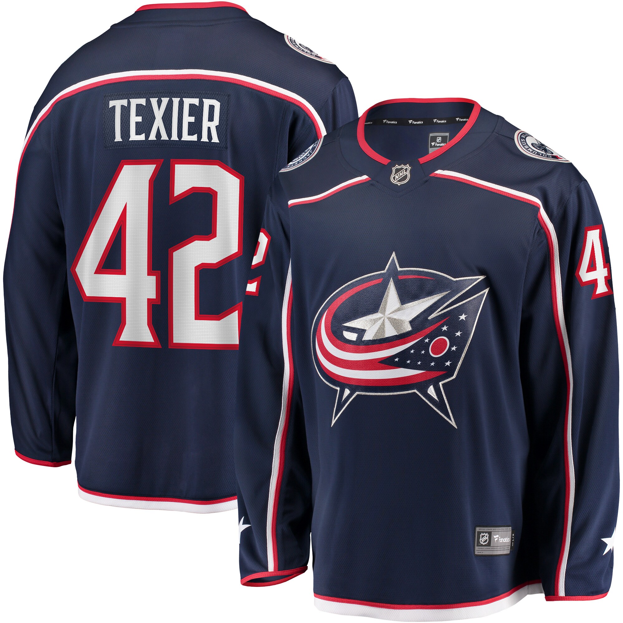 Alexandre Texier Columbus Blue Jackets Fanatics Home Breakaway   Jersey – Navy