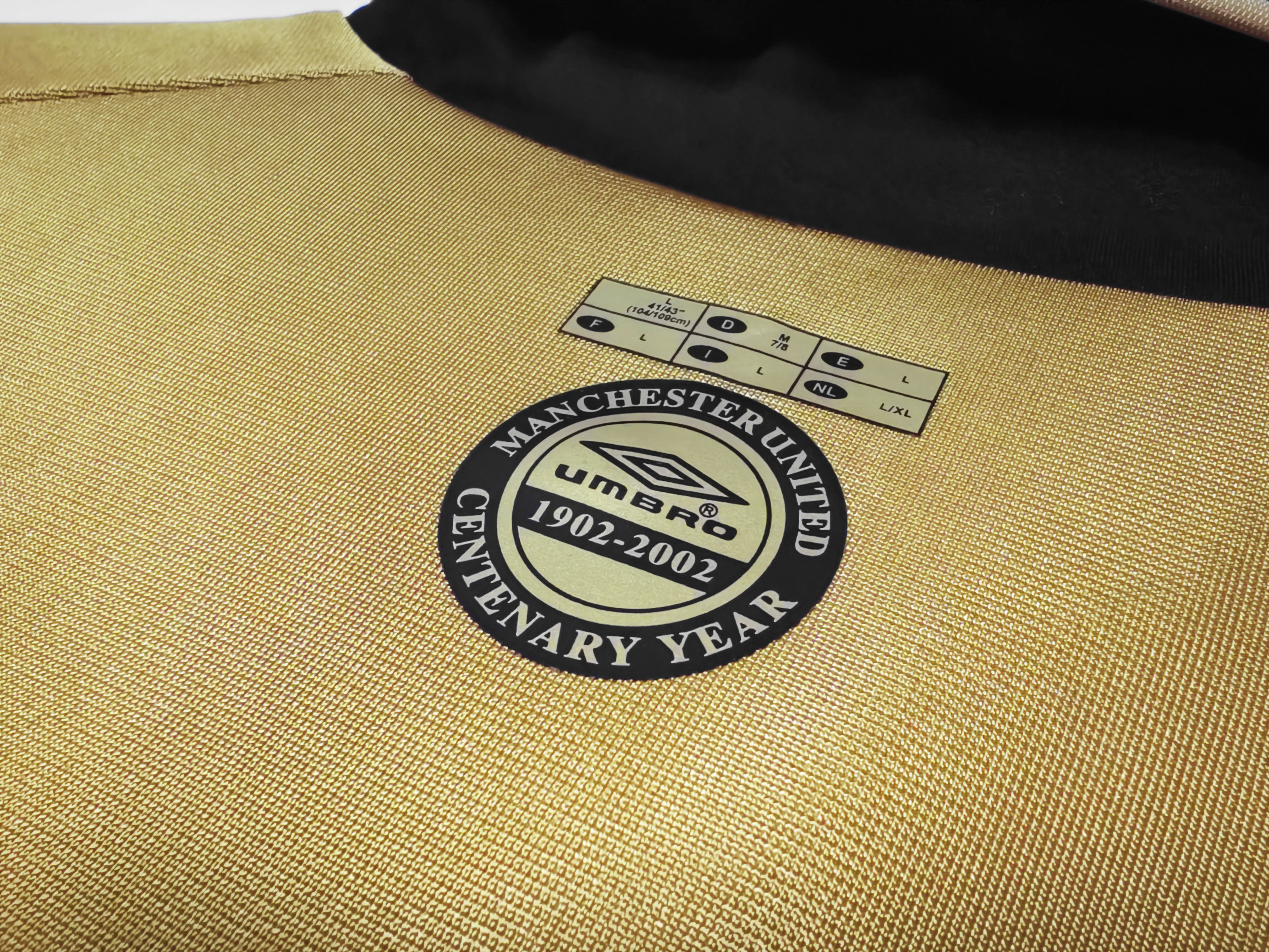 2001/02 Manchester United Centenary Retro Golden Jersey 1:1 Thai Quality - Fans Edition