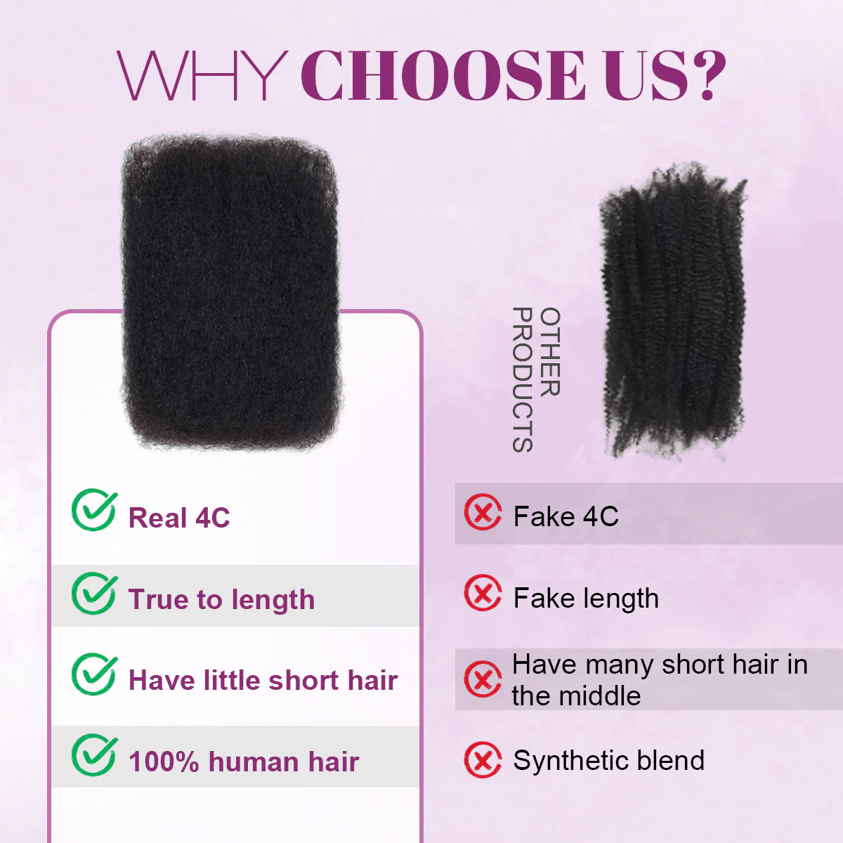 Sangtok Afro Kinkys Bulk Human Hair, 4c Curly Hair for Permanent Sister Locs/ Mini Twists/Braids/Repair Can Dye and Bleach 350#