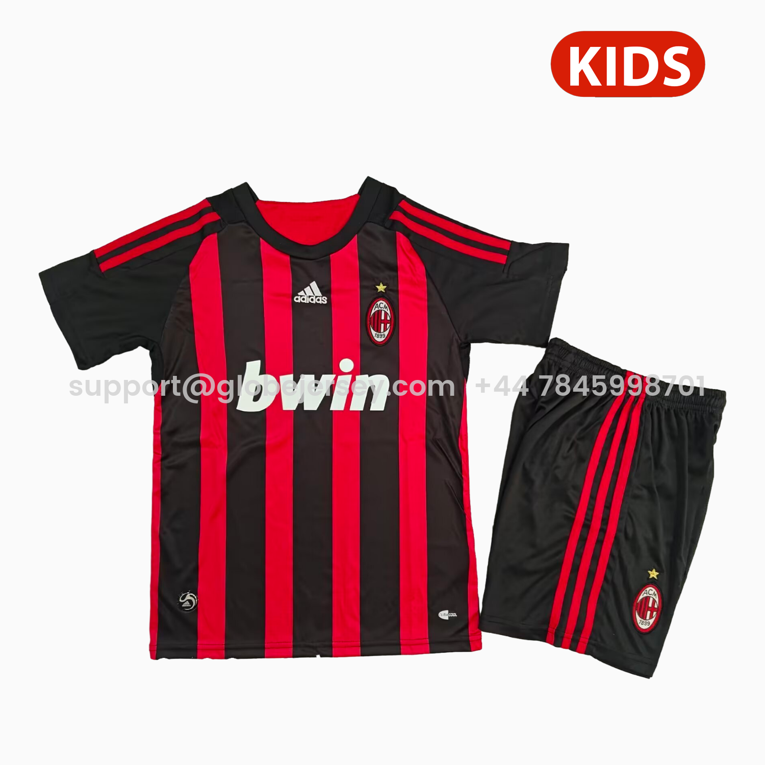 Retro AC Milan 2008-09 Home Kids Kit