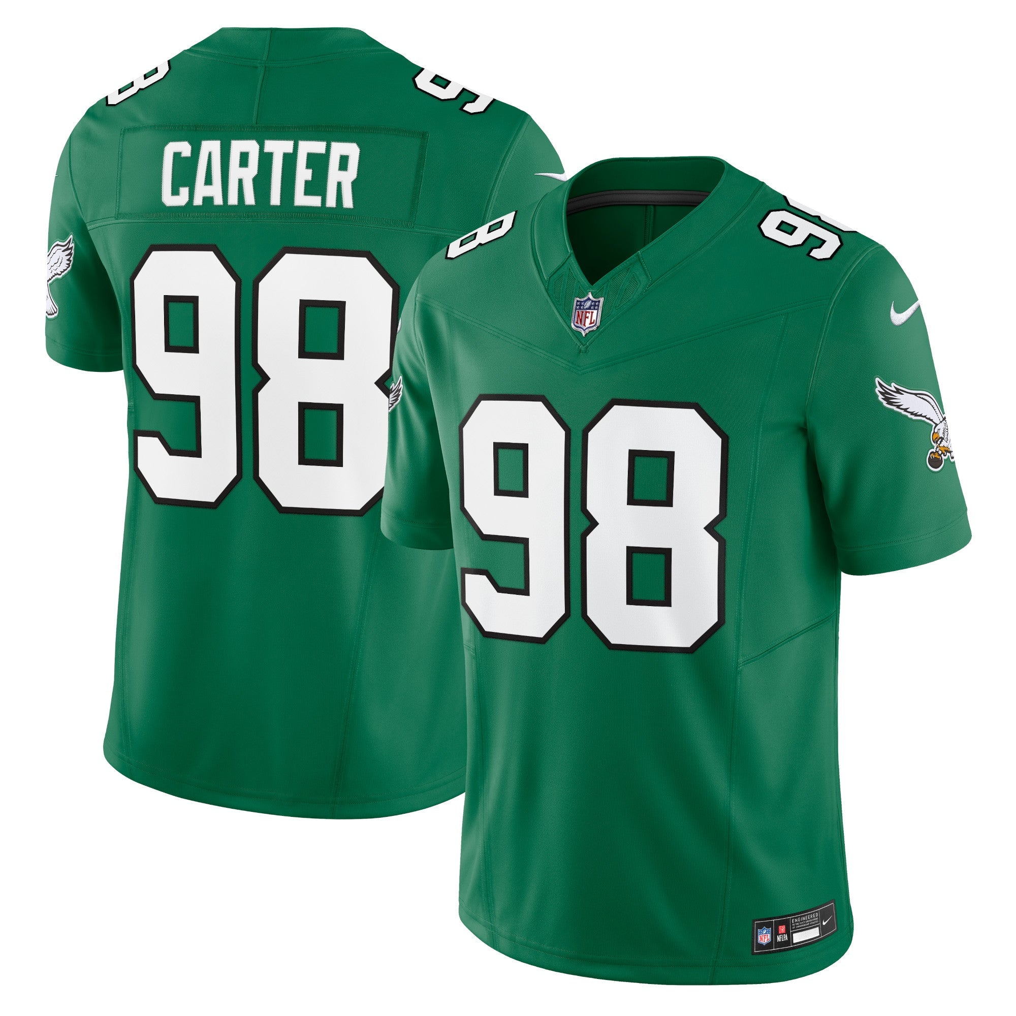 Jalen Carter Philadelphia Eagles Nike Alternate Vapor F.U.S.E. Limited Jersey - Kelly Green