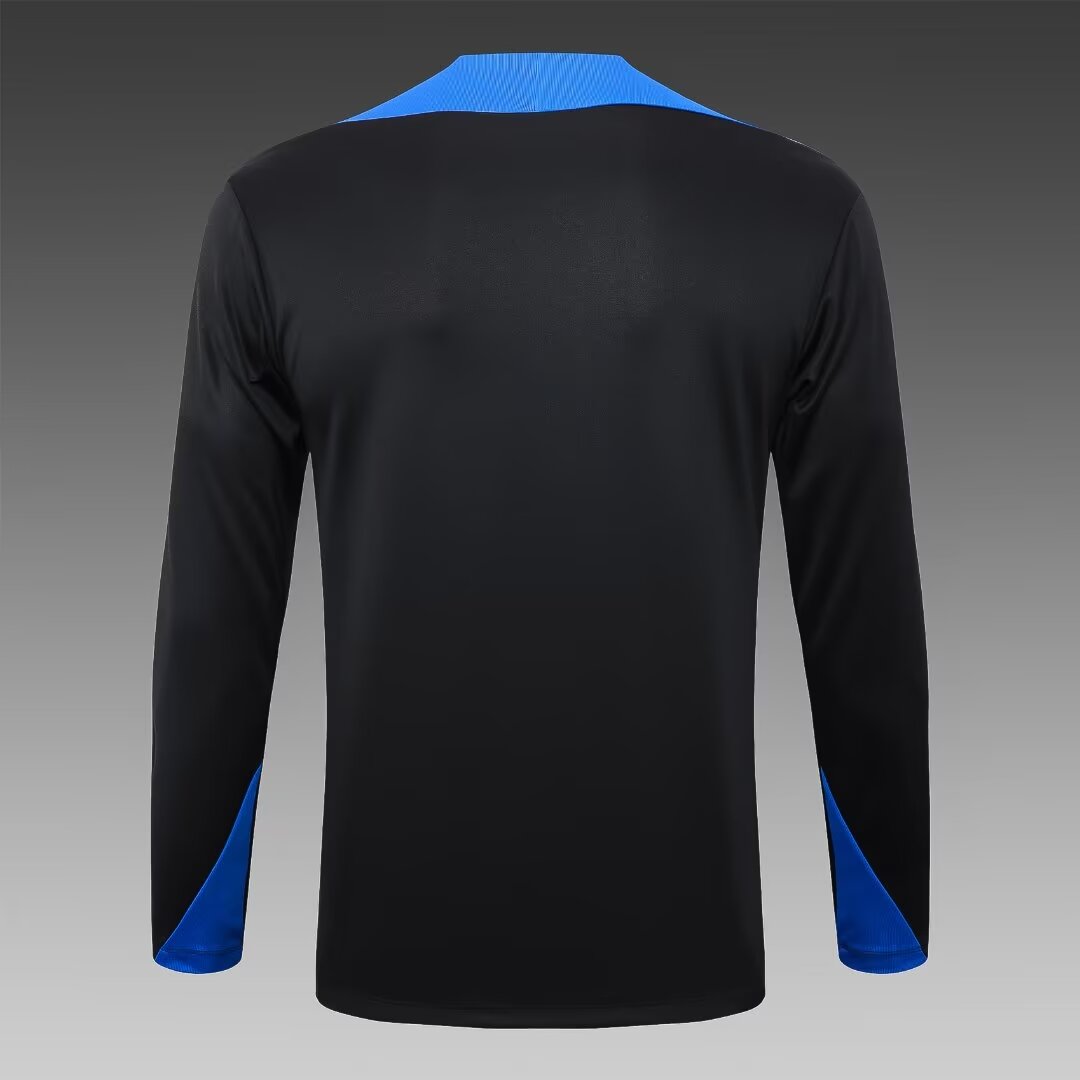 2024/2025 Inter Milan Half-Pull Training Suit Black Football Jersey 1:1 Thai Quality Set