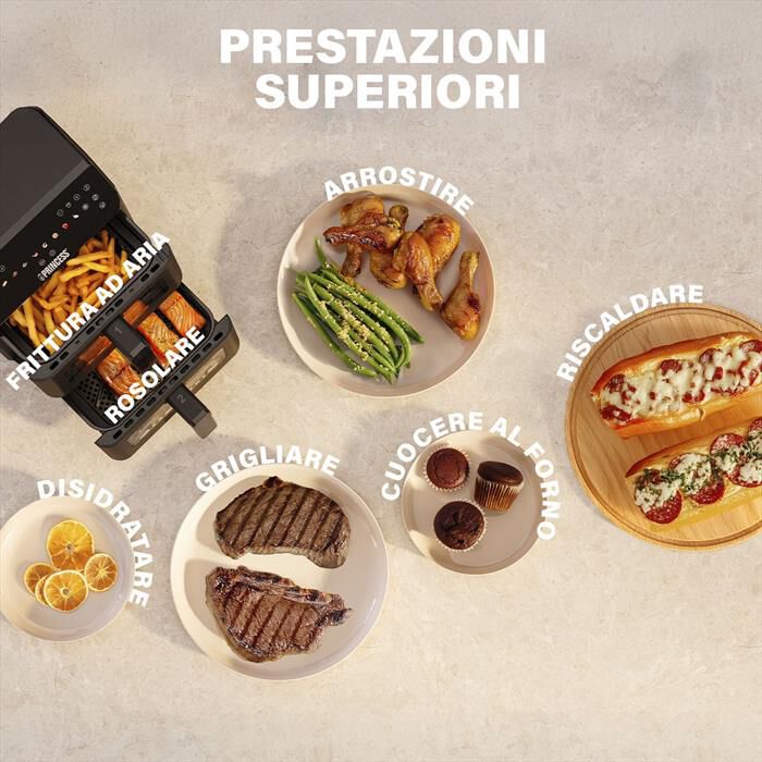 PRINCESS - Friggitrice ad aria DUAL VERTICAL-Nero