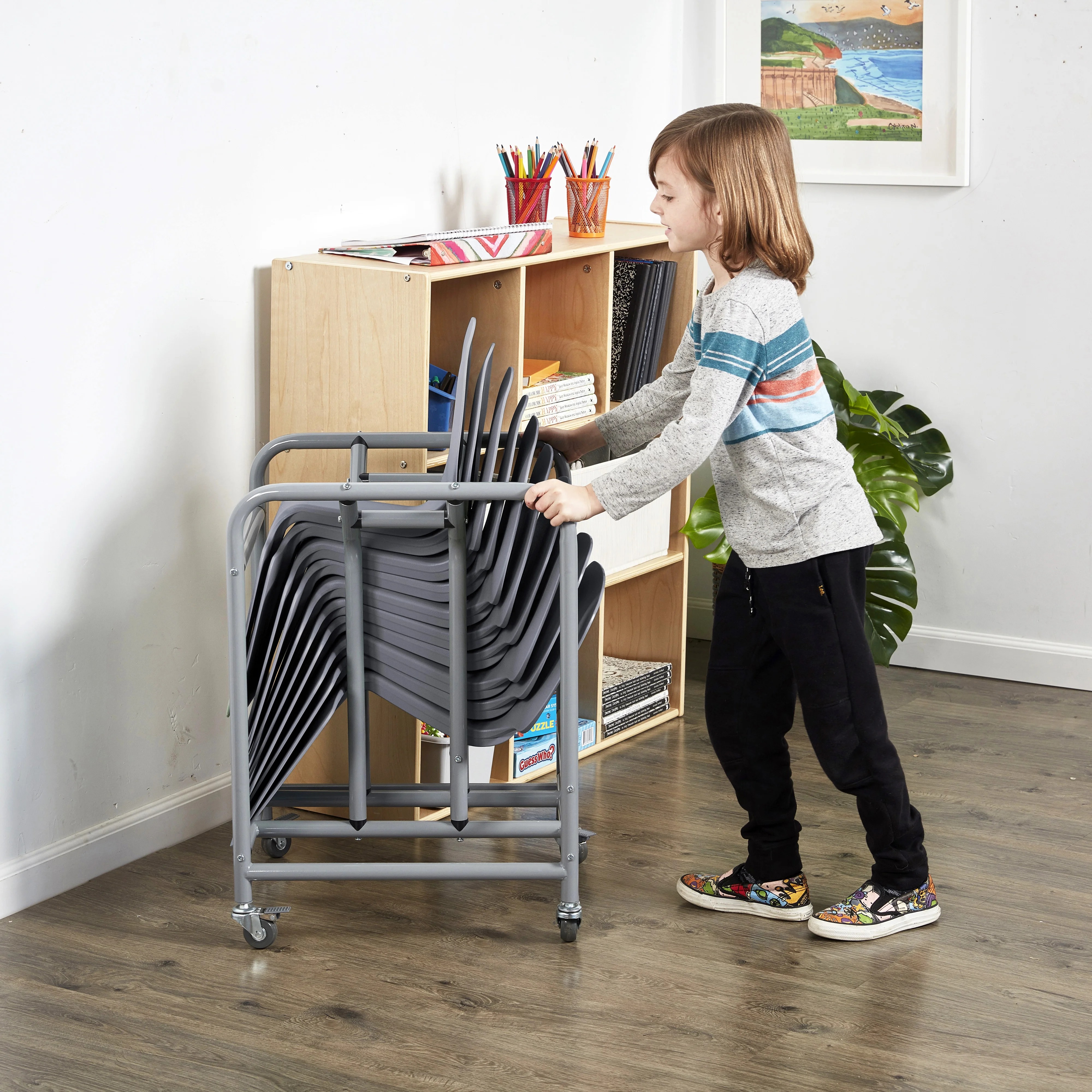 ECR4Kids The Surf Portable Lap Desk with Mobile Storage Cart, Blue, 10-Pack