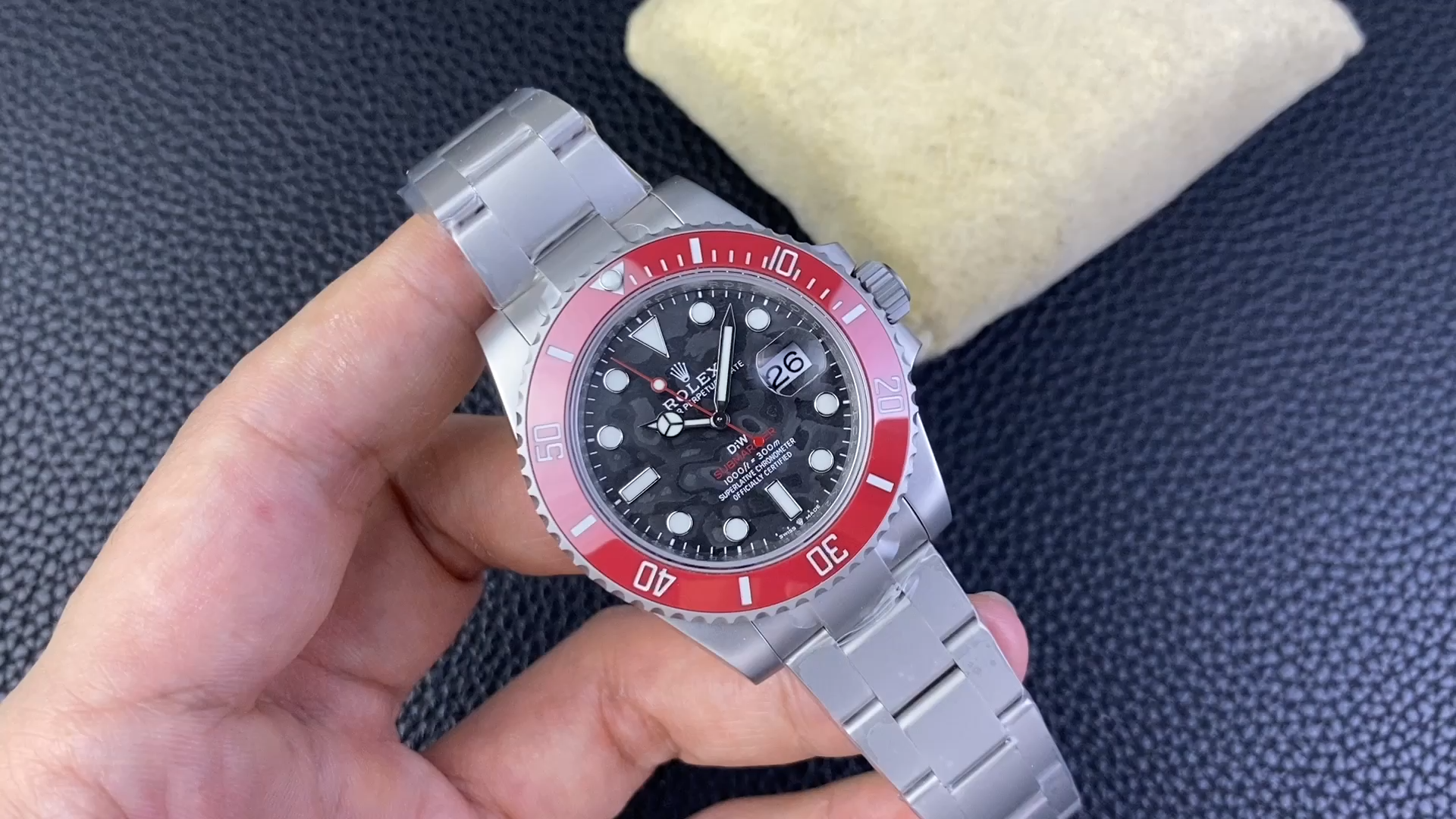 【Super Clone】Rolex Submariner DIW Persimmon Orange Black Dial Ceramic Red Bezel 116610LN