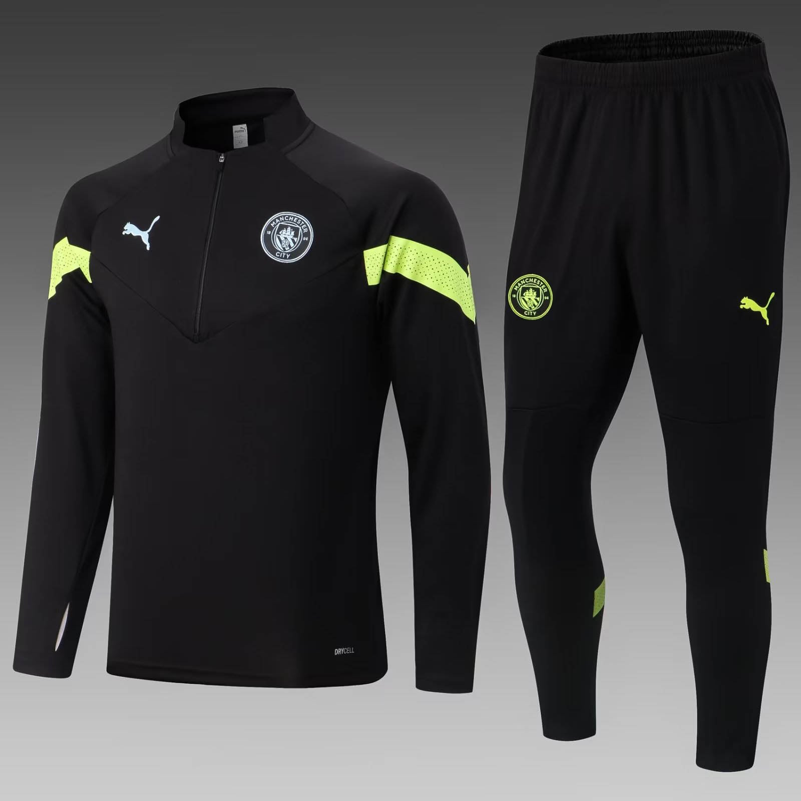 2022/2023 Manchester City Half-Pull Training Suit Black Football Shirt 1:1 Thai Quality