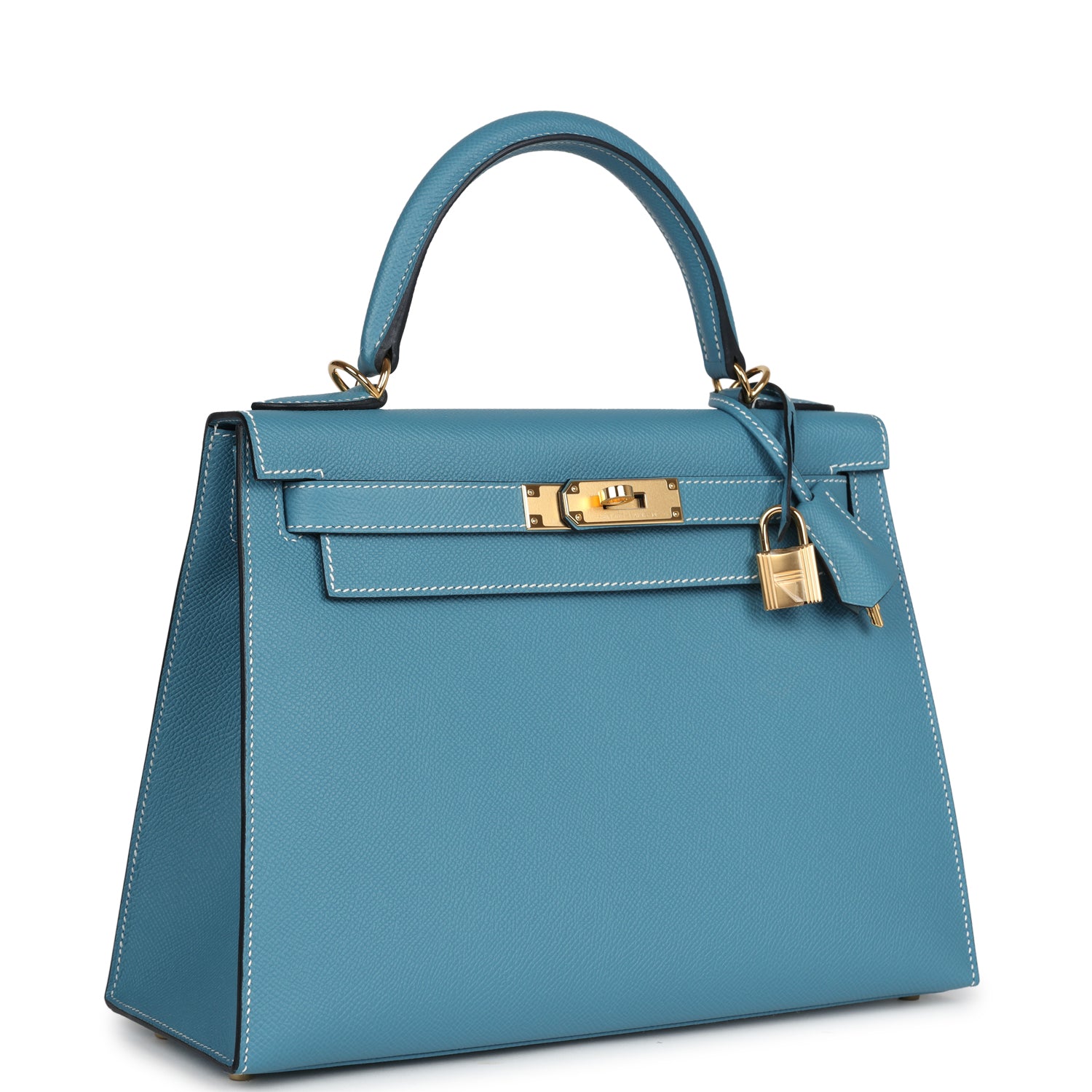 Kelly Sellier 28 Blue Jean Epsom Gold Hardware