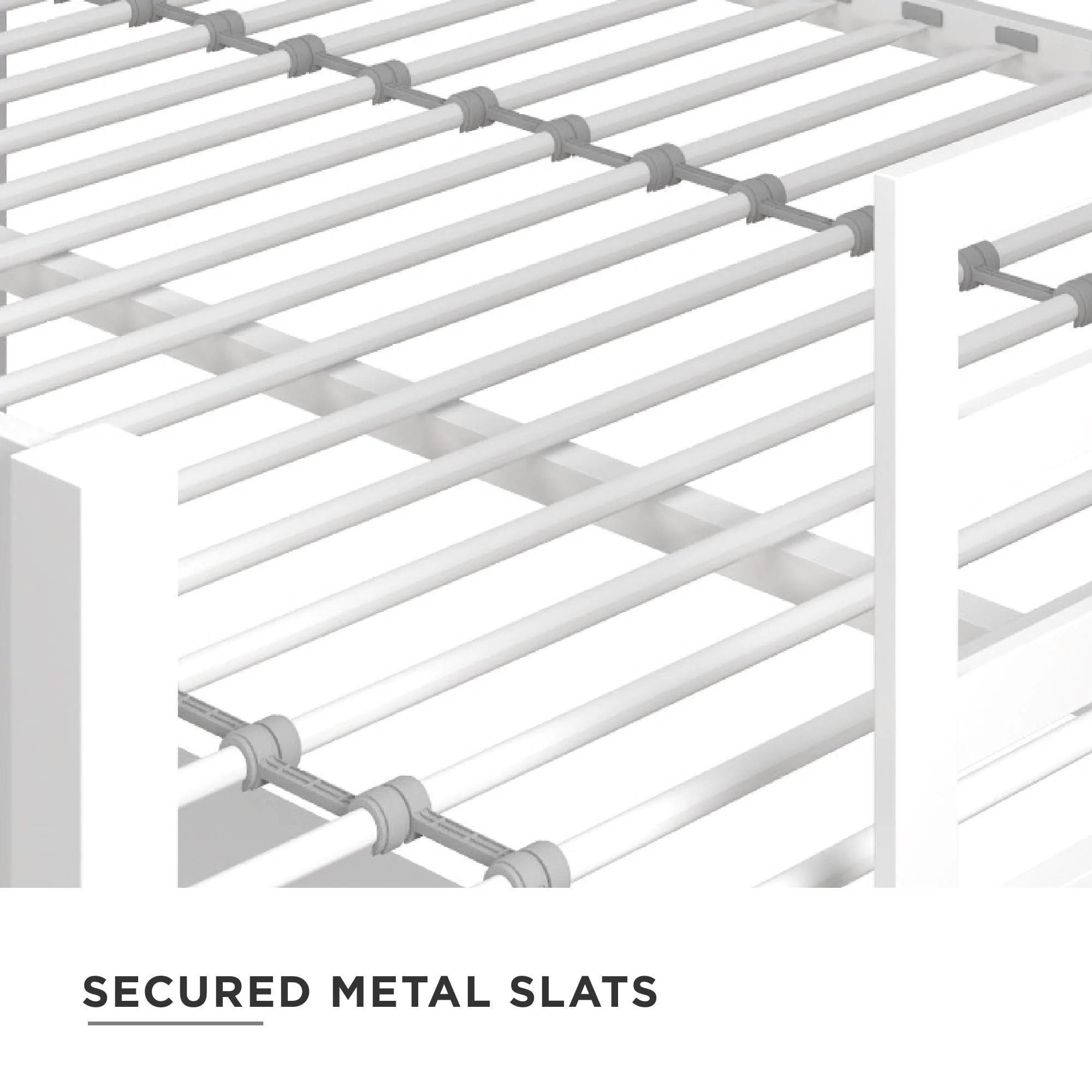 DHP Miles Metal Full Loft Bed with Desk, White