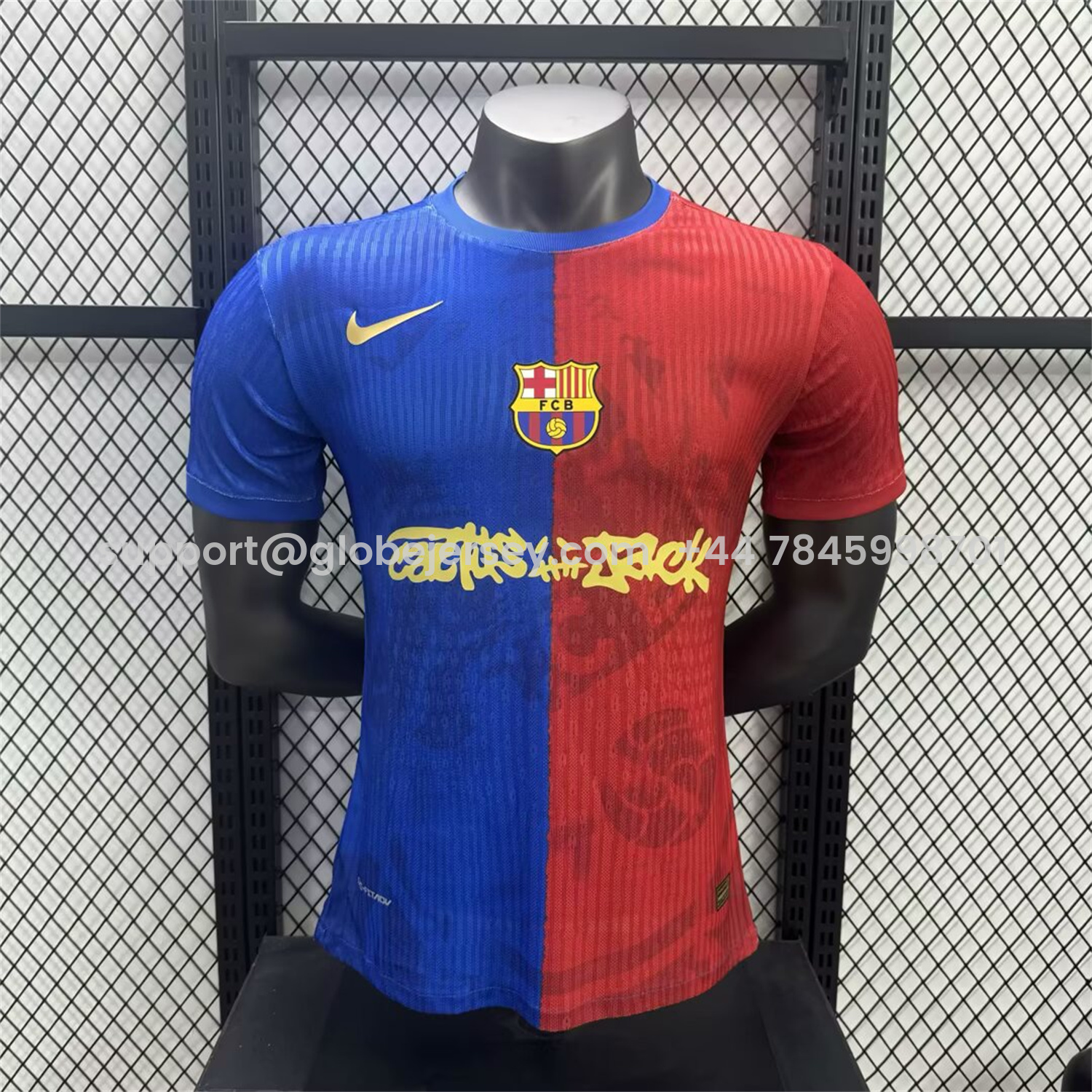 Barcelona x Travis Scott 25-26 Red & Blue Special Jersey - Player Version