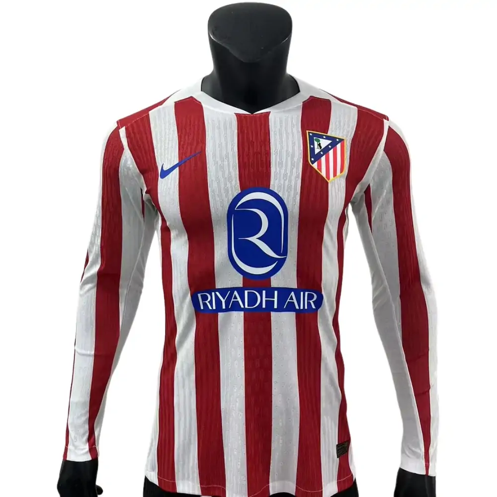 2025-26 Atletico Madrid Home Long-Sleeve Jersey - Player Version
