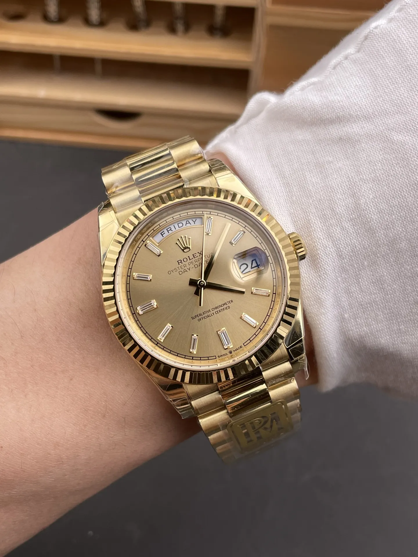 Rolex Day-Date Yellow Baguette Diamond 40mm