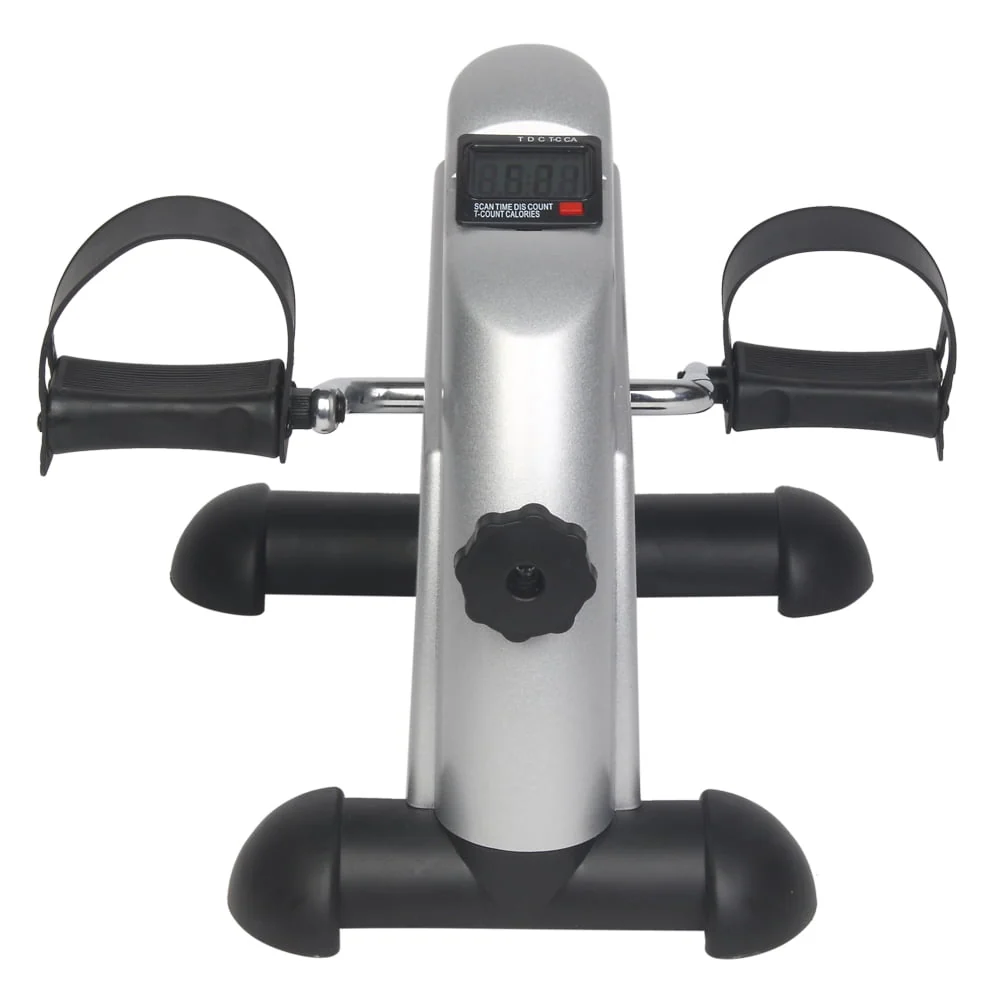 Ktaxon Portable Mini Bike Desk Exercise, Home Office Mini Peddle Bike with LCD Screen, 220 lb Maximum Weight (Silver)