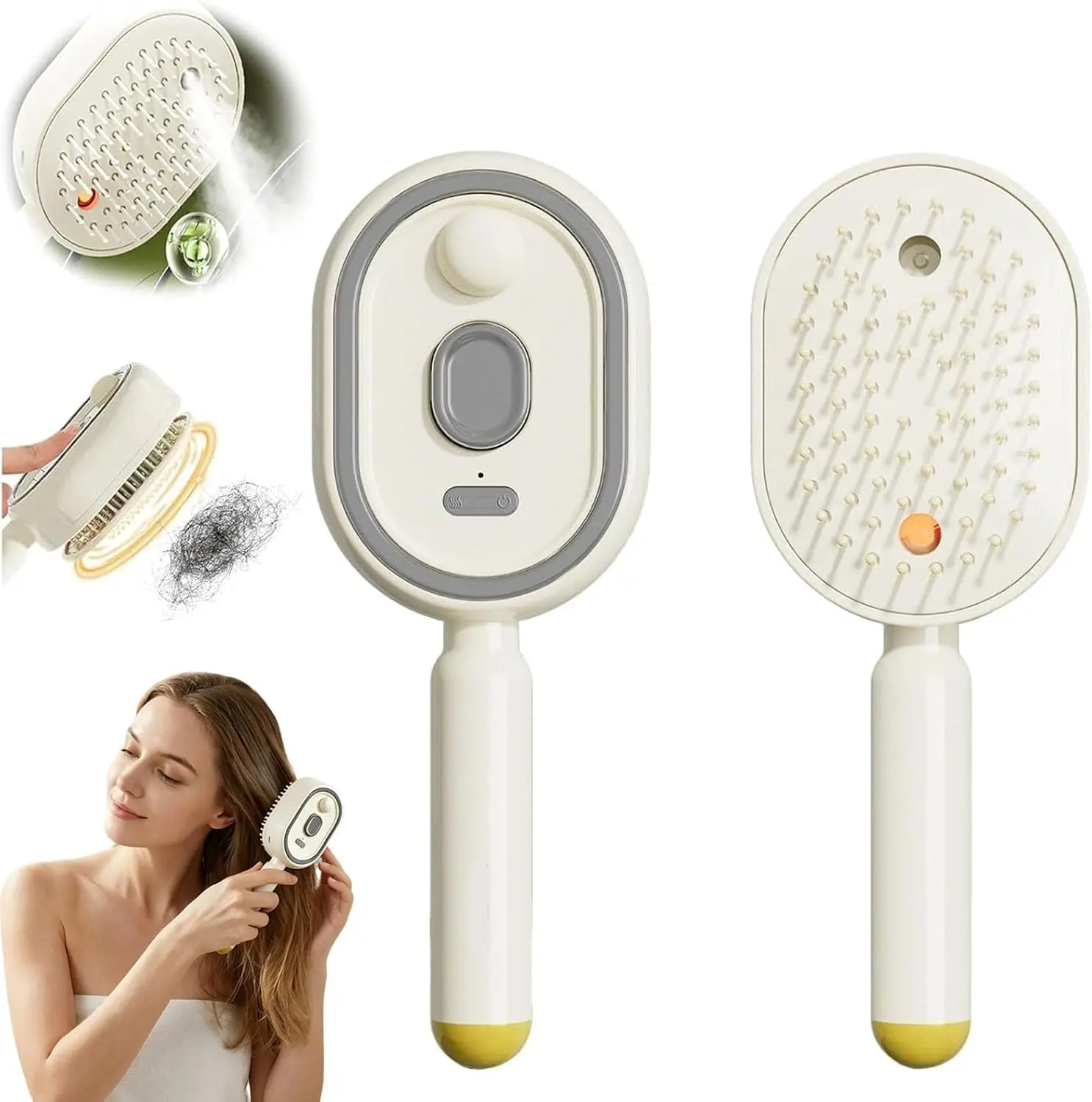 Rechargeable Steam Hair Straightener, Detangling Steams Brush