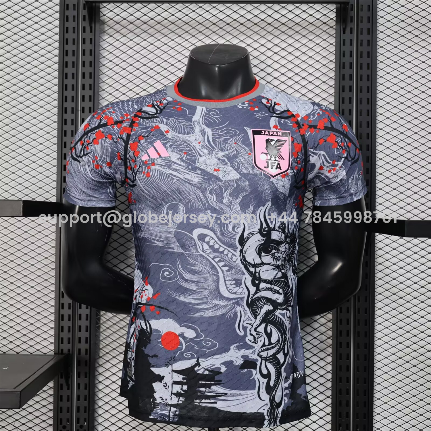 Japan 25-26 Black And Grey Dragon Special Edition Jersey - Player Version
