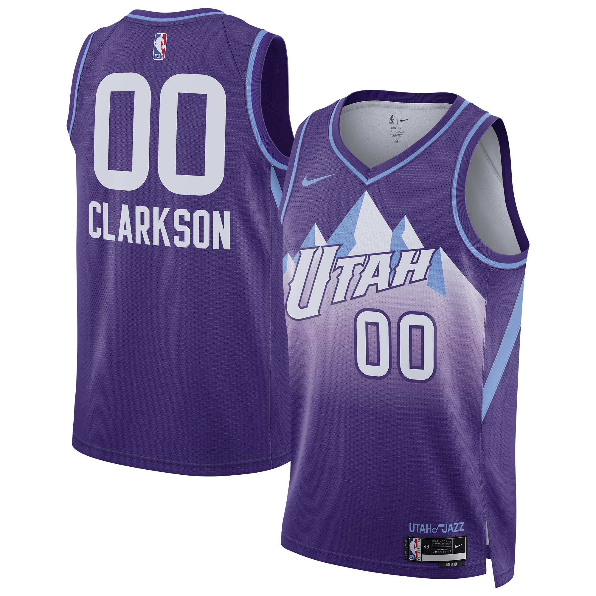 Unisex Utah Jazz Jordan Clarkson Purple 2024/25 Swingman  Jersey - City Edition