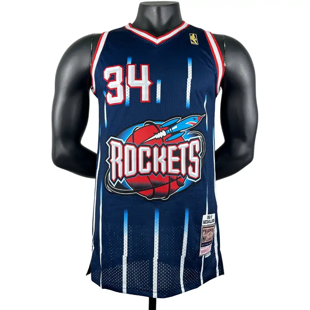Embroidered MN retro jersey Rockets 96/97 season No. 34 Olajuwon