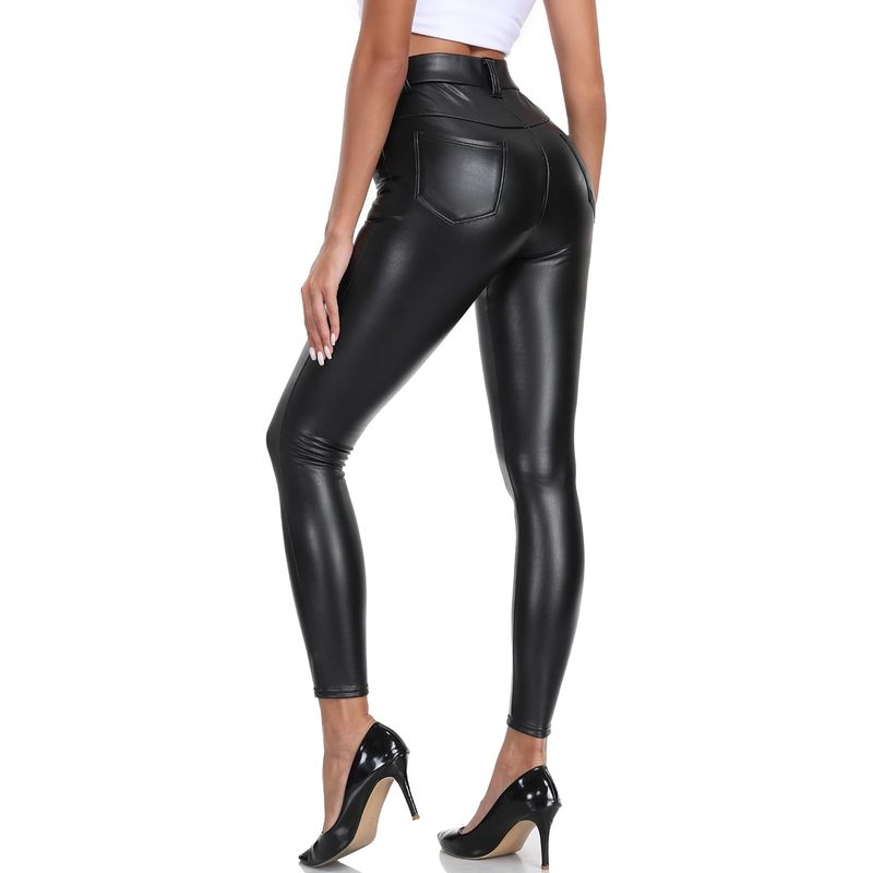 Women's Soft Faux Leather Leggings High Waisted