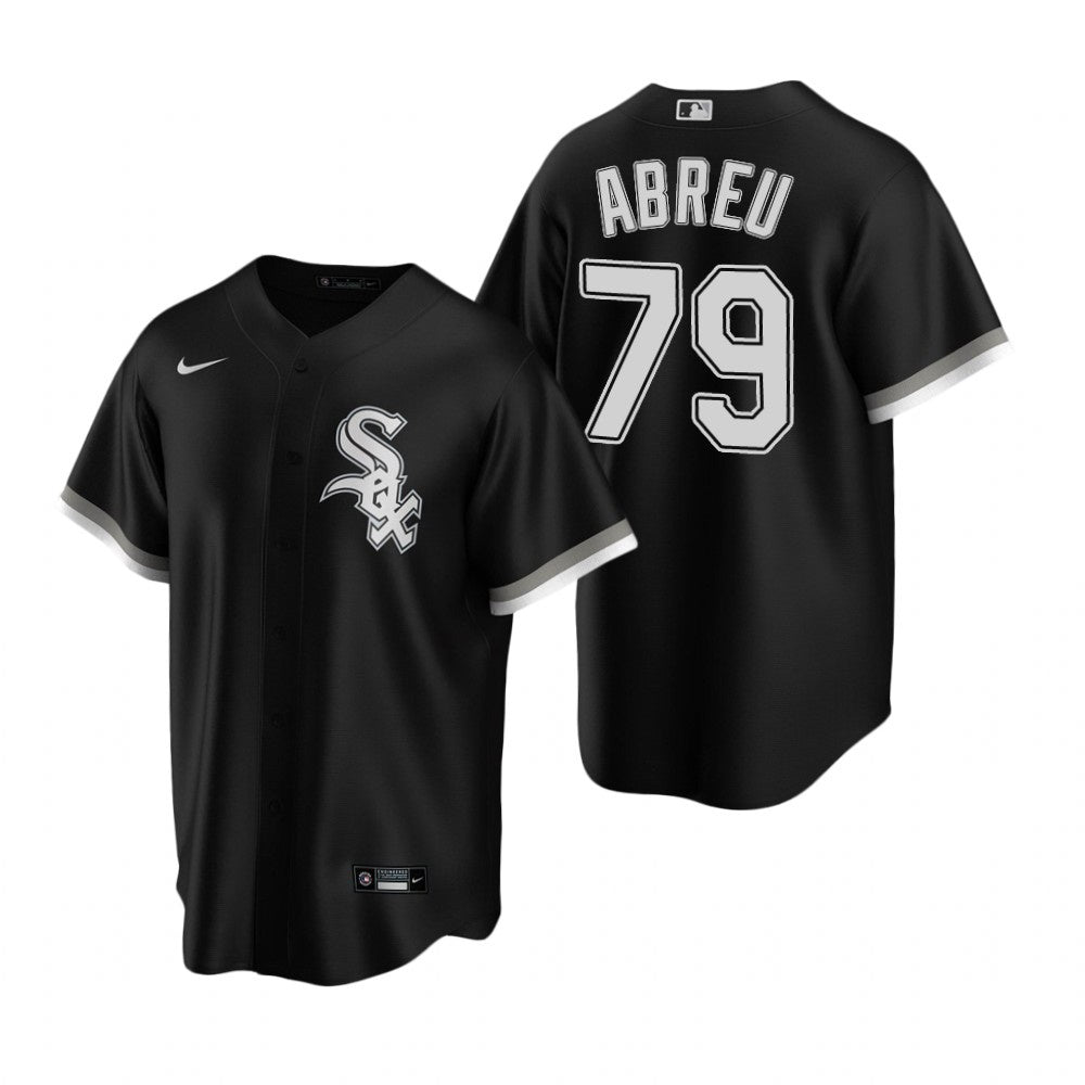 Mens Chicago White Sox Jose Abreu Cool Base Replica Jersey Black