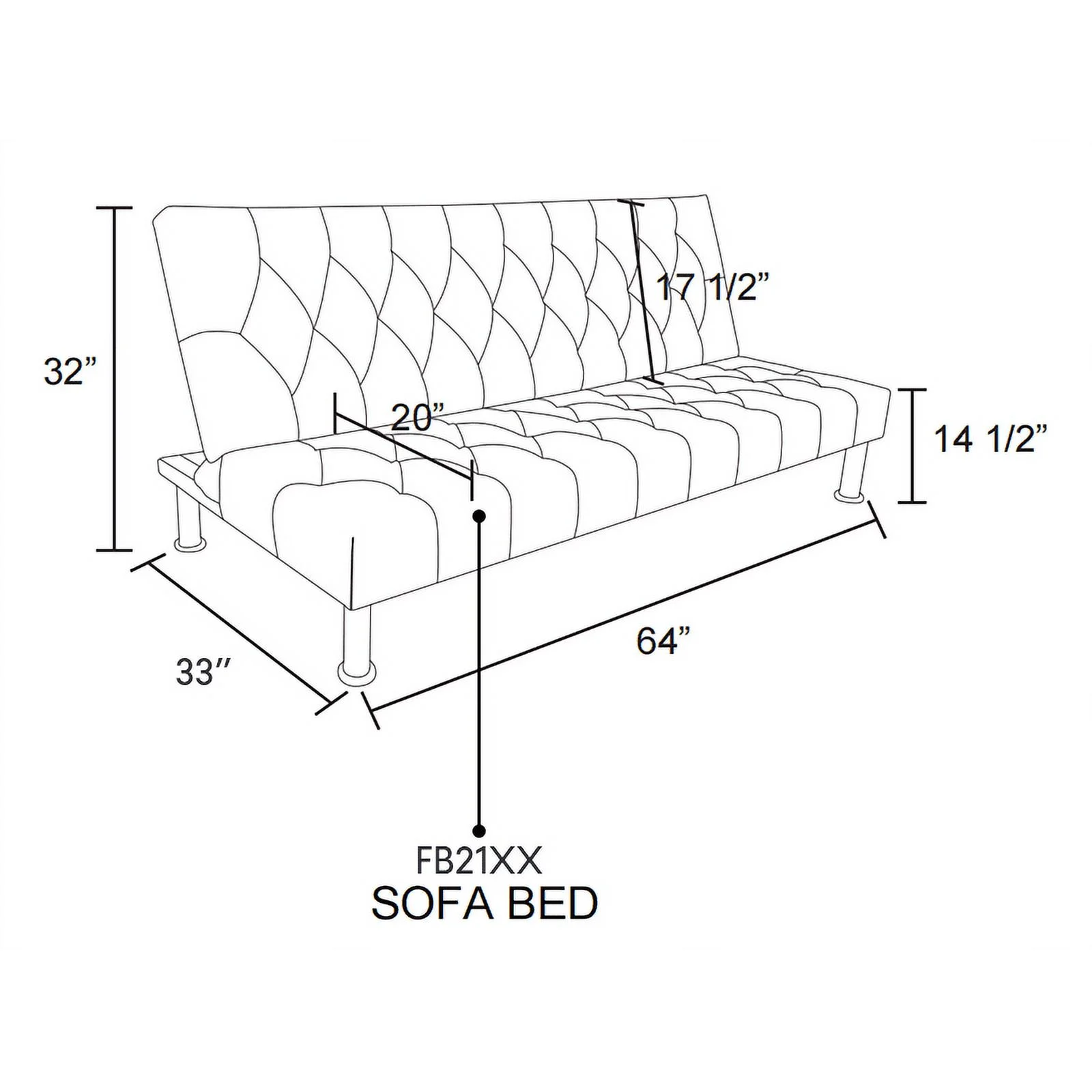 Convertible Futon Sofa Bed Leather Loveseat Adjustable Sleeper Sofa Couch for Living Room Small Apartment,Black and White