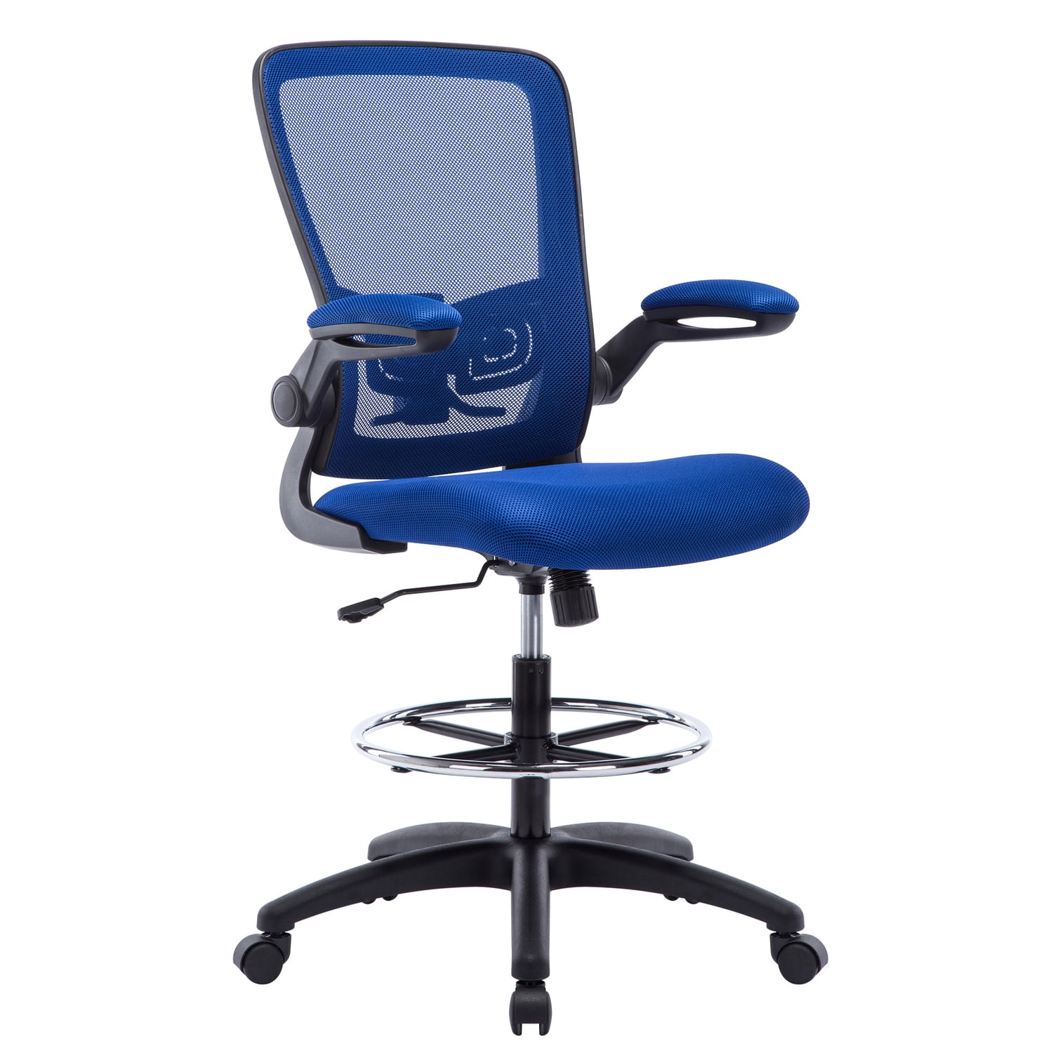 Serena Mesh Drafting Chair, Tall Office Chair for Standing Desk by Naomi Home-Base Color:Black,Color:Gray