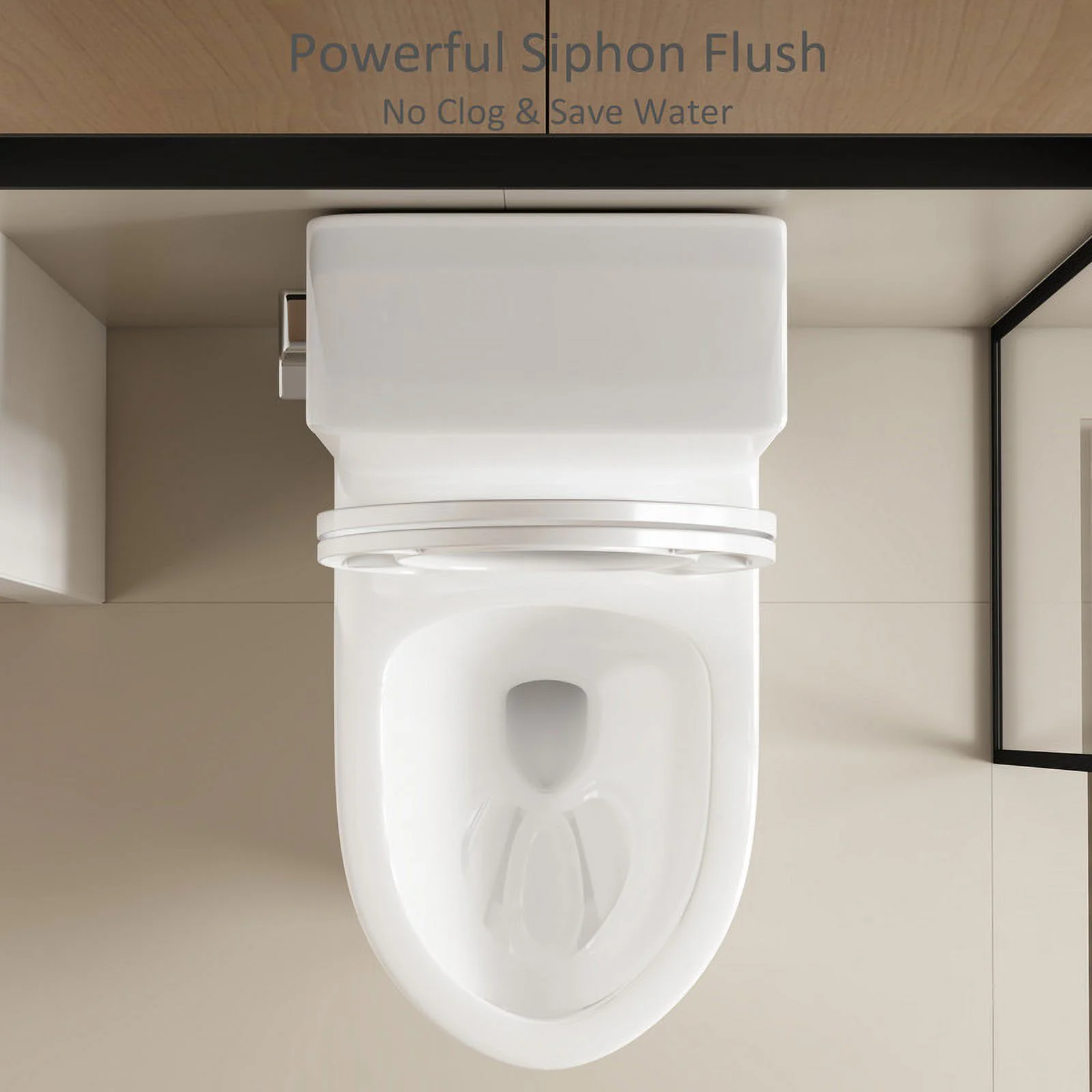 Albriya Modern One Piece Toilet with Soft Close Seat , Elongated Toilet with Comfort Seat Height, ADA Chair Height 17.32