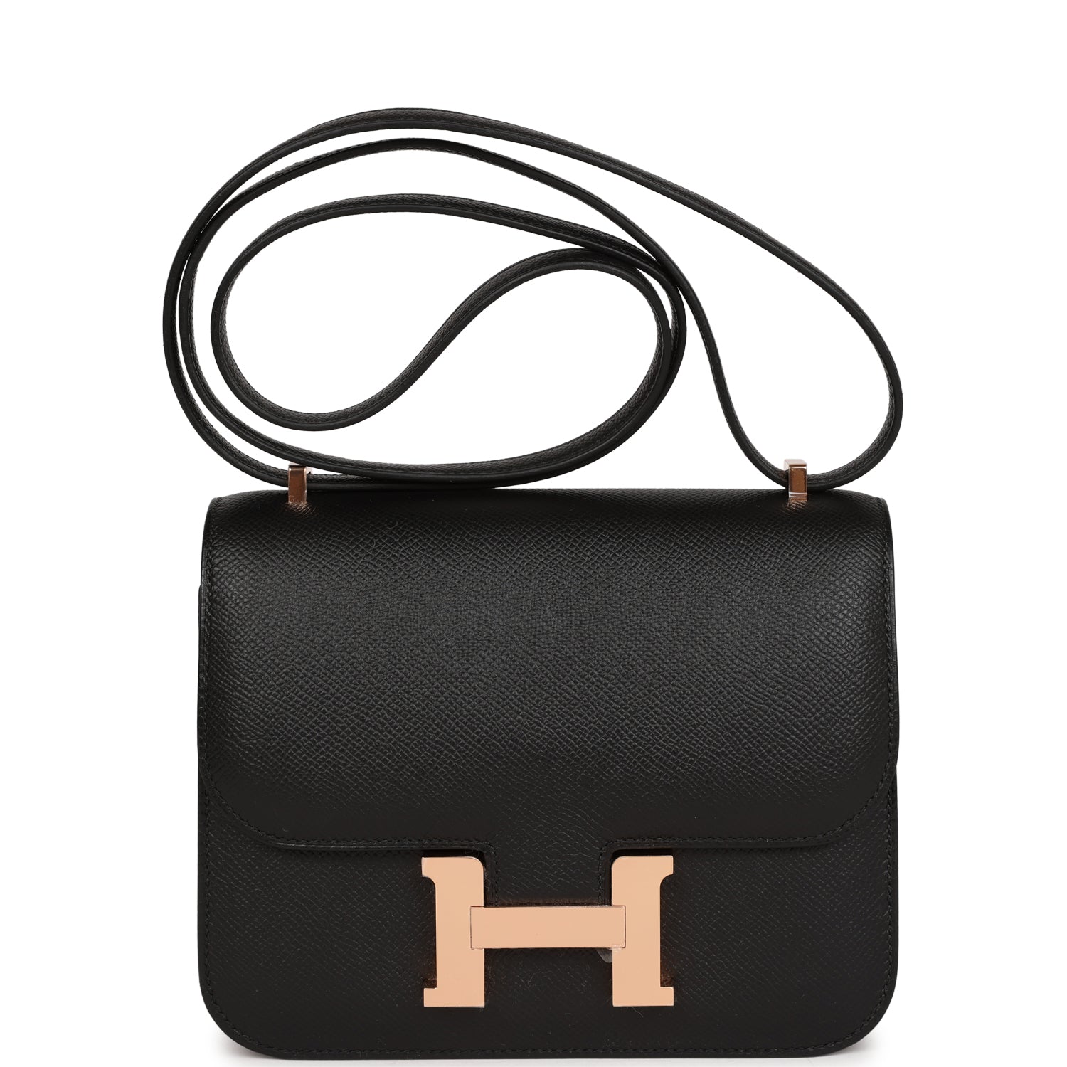 Constance 18 Black Epsom Rose Gold Hardware