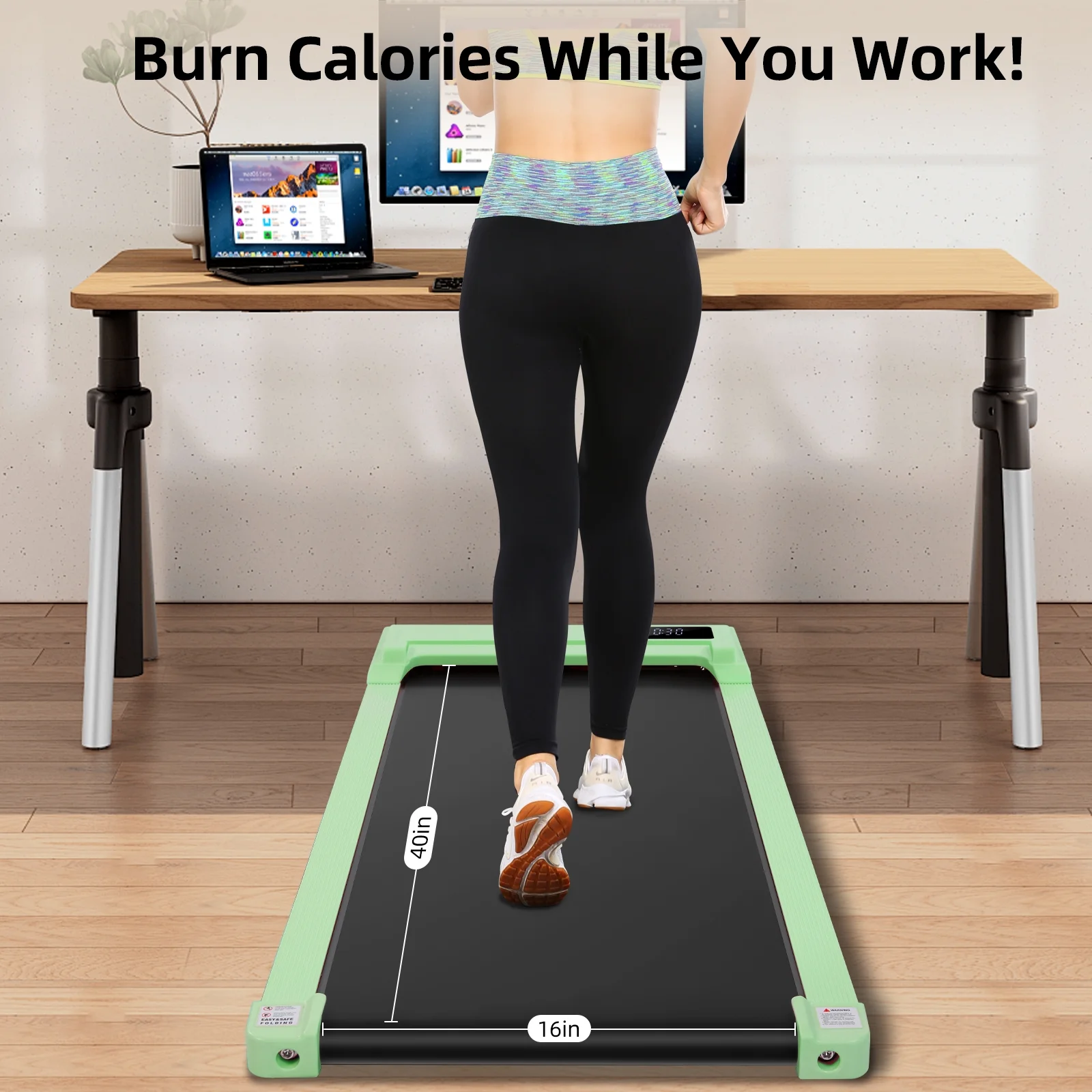 Walking Pad Treadmill, 2.5HP Under Desk Treadmill with Remote Control and LED Display, Portable Walking Treadmill for Home Office, Walking Jogging Machine with 300 lbs Weight Capacity
