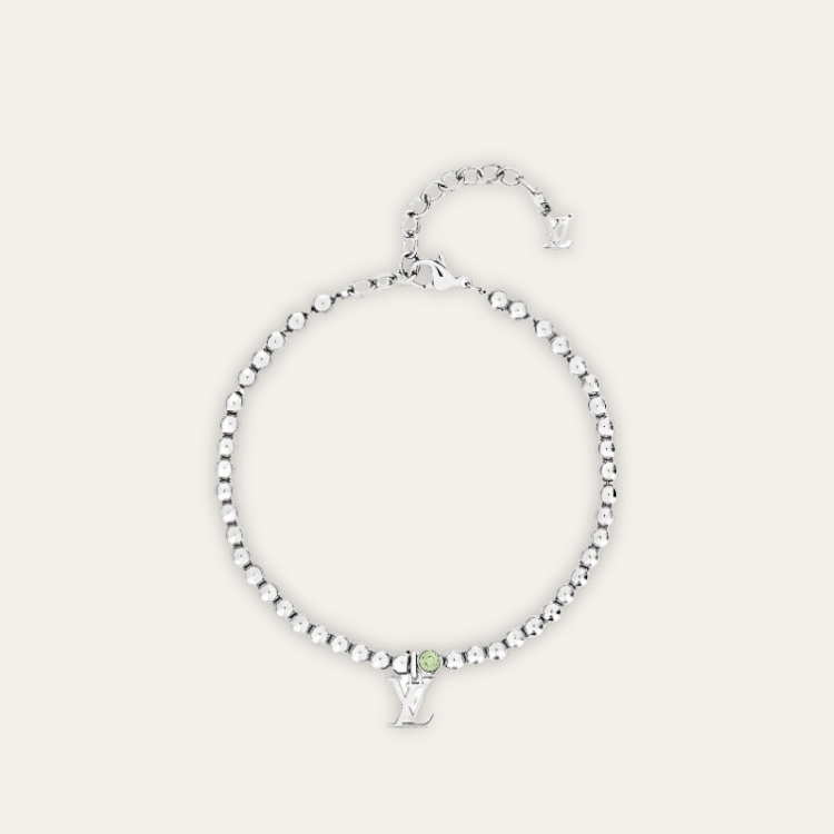 Louis Vuitton Lv Charm Bead Bracelet Silver-Tone