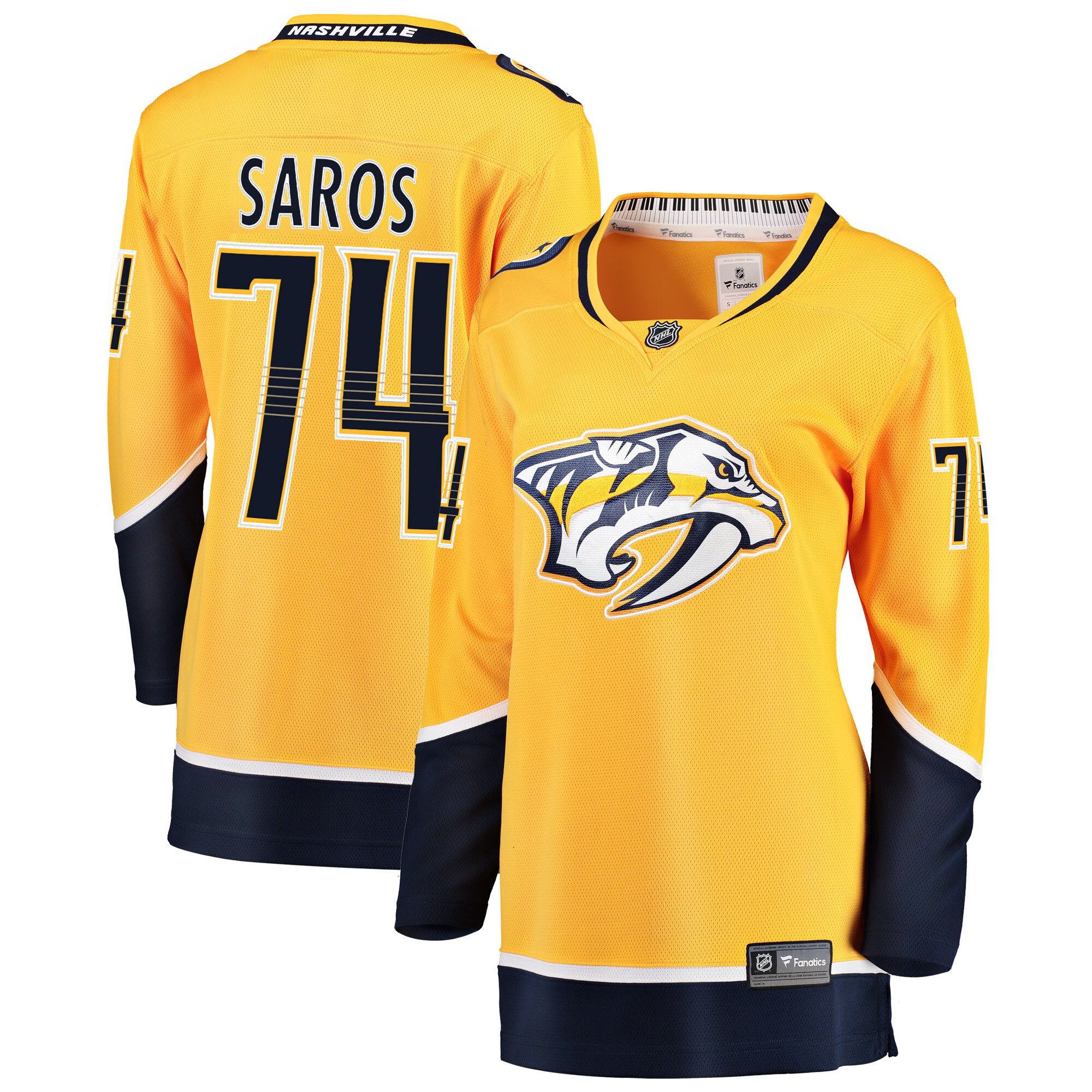 Juuse Saros Nashville Predators Fanatics Women’s Breakaway   Jersey – Gold