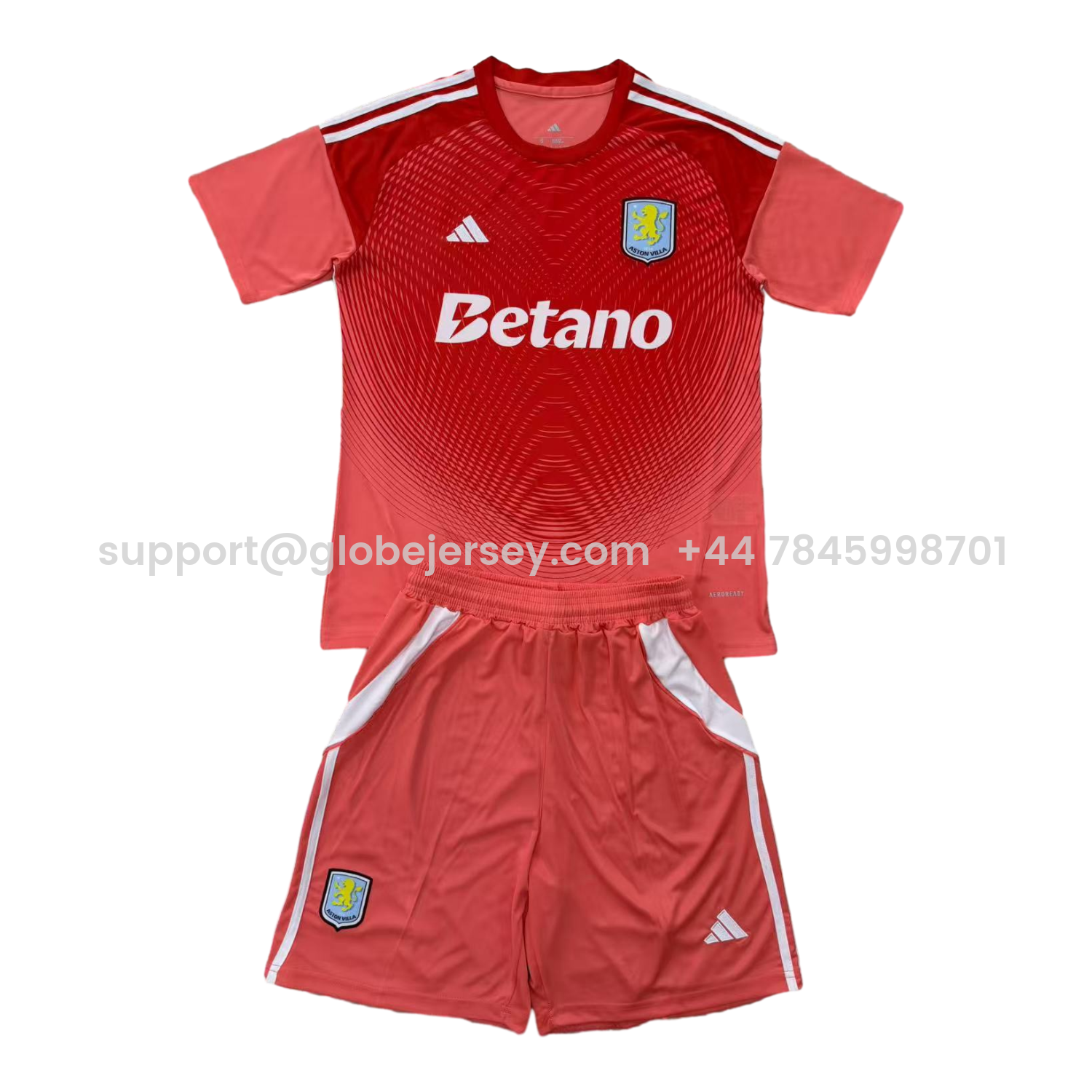 Aston Villa 25-26 Red Goalkeeper Men's Adult Jersey Set - Fans Version