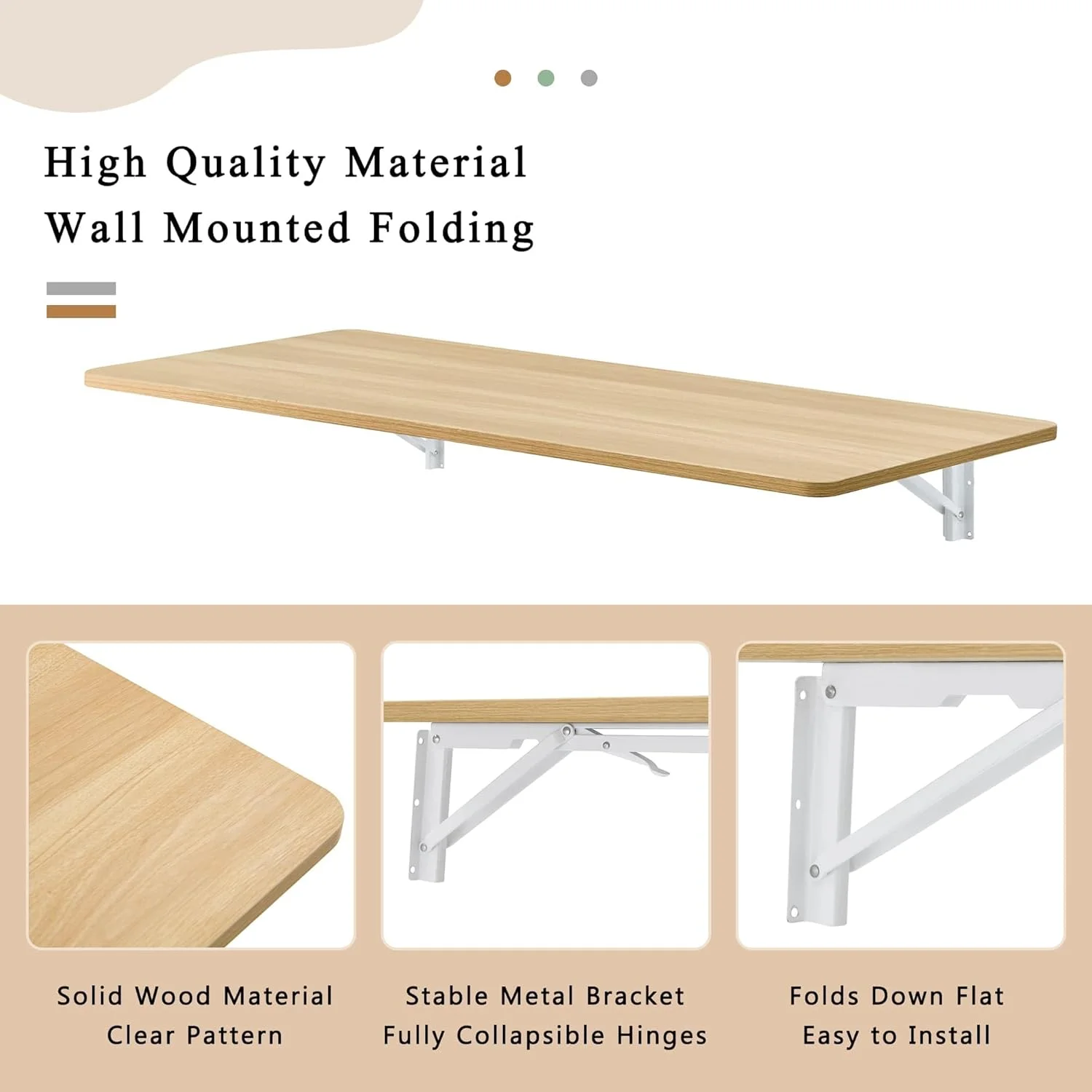 JUFU Wall Mounted Desk, 44.8
