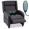 MoNiBloom Massage Gaming Recliner Chair with Remote, Video Game Reclining Chair PU Leather Living Room Single Sofa Home Theater Seating with Lumber Support, Blue