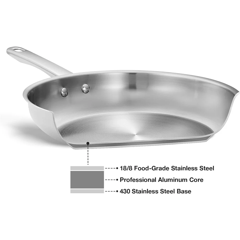 Koch Systeme CS Stainless Steel Cookware Set 10 Piece, 18/10 Stainless Steel Pots and Pans Set for Professional Cooking, Induction Compatible, Dishwasher and Oven Safe
