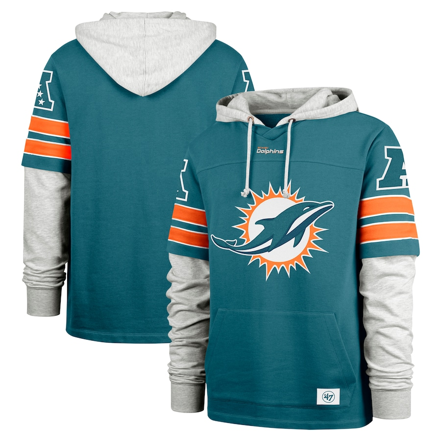 Miami Dolphins '47 Double Header Blitz Cornerback Pullover Hoodie