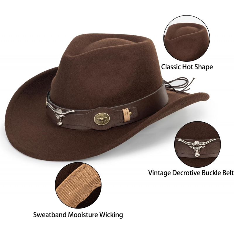 Classic-Western-Cowboy-Hat Wide-Brim