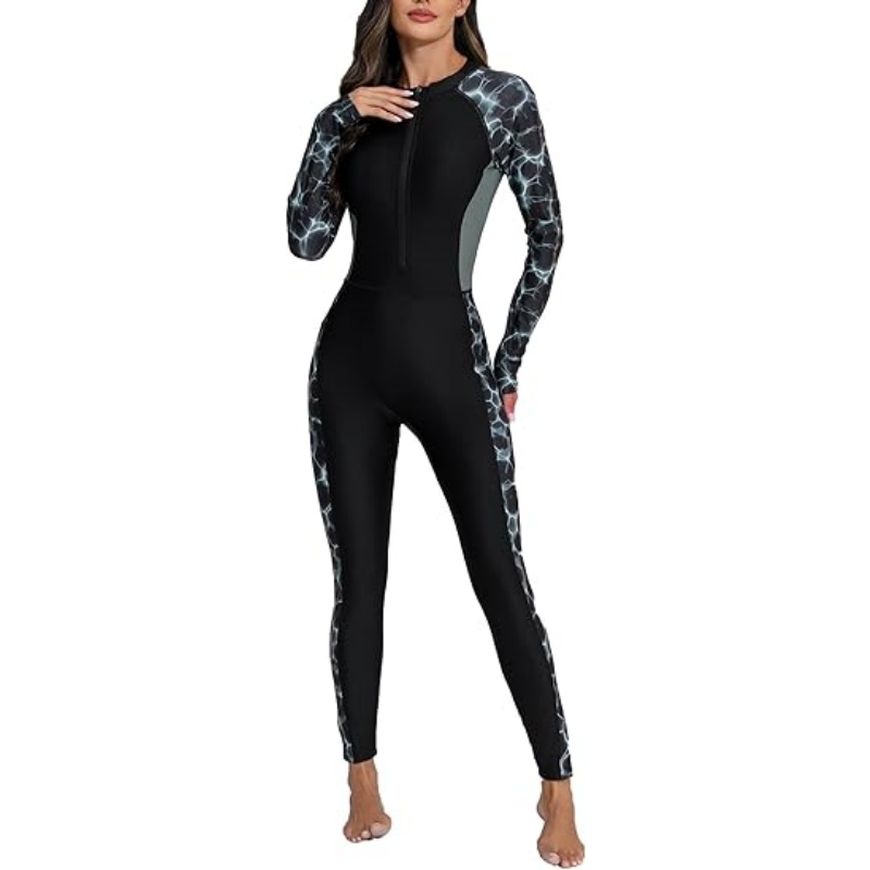 Women's Long Sleeve Full Body One Piece Rash Guard Swimsuit