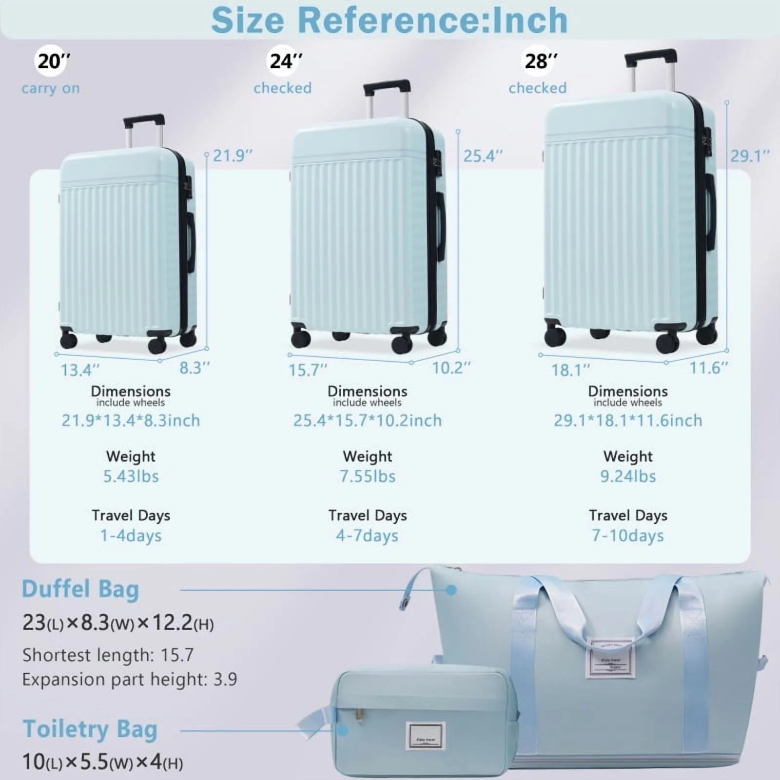 Front Opening Luggage Set 3 Piece, Hardside Carry on Suitcase with USB Port, Expandable Luggage with Handle Bag Spinner Wheels TSA Lock