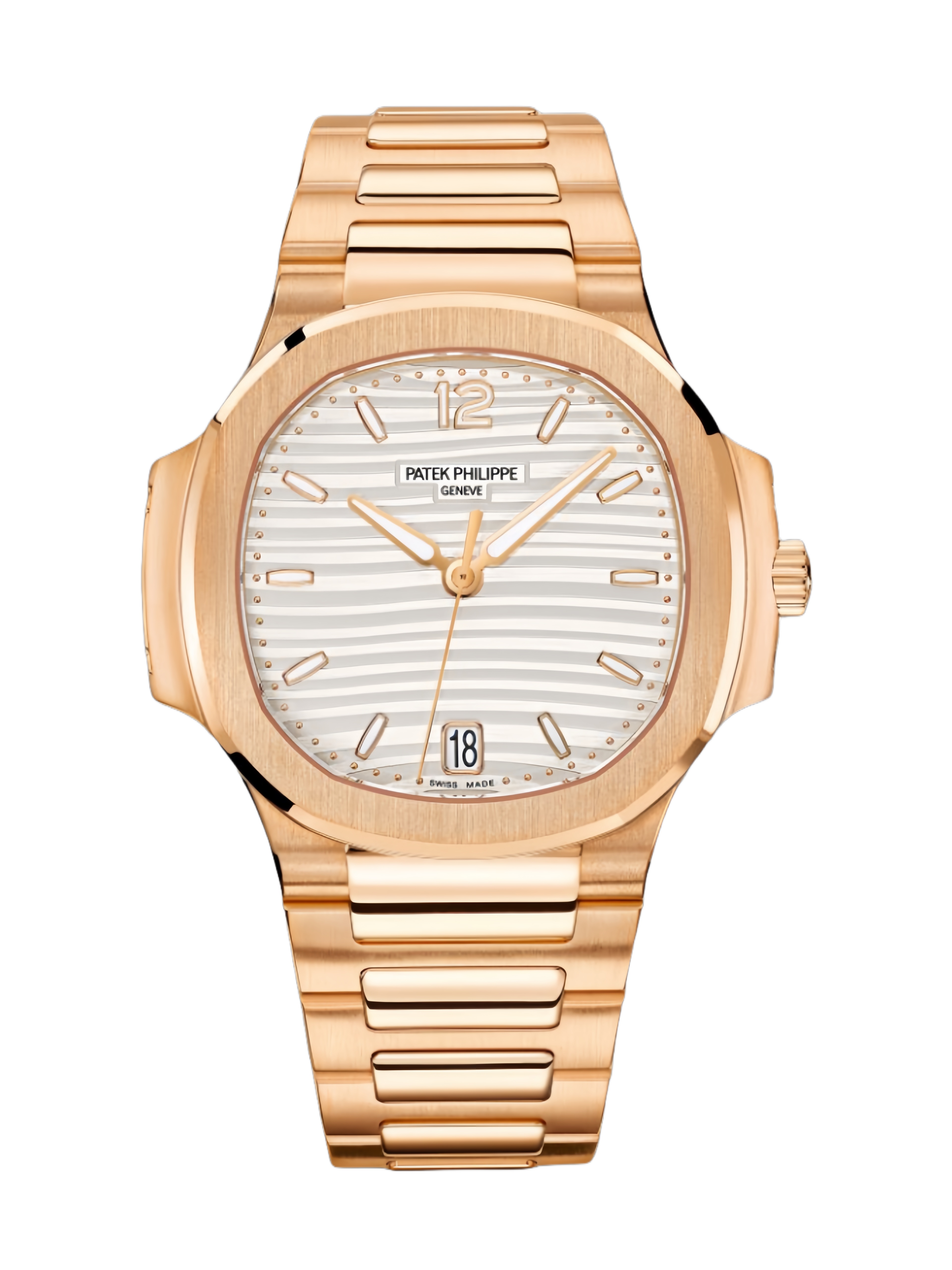 【Super Clone】Patek Philippe Nautilus Ladies Rose Gold & Yellow Gold Silver Dial 7118 1R 001 35.2mm