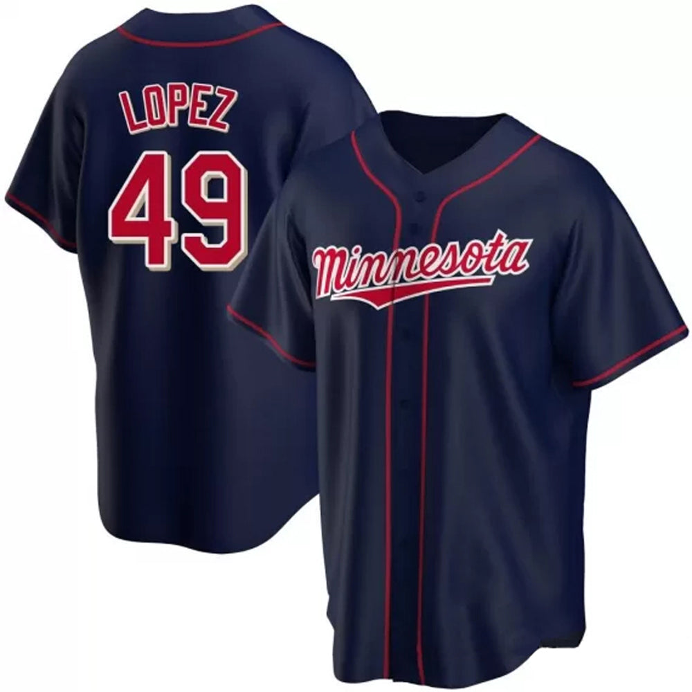 Men's Minnesota Twins Pablo Lopez Cool Base Replica Alternate Jersey - Navy