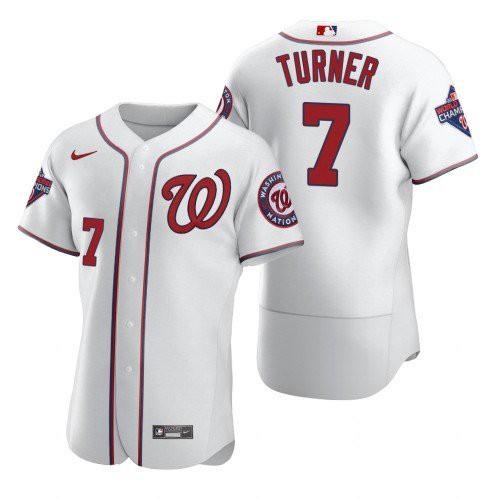 Mens Washington Nationals Trea Turner Cool Base Replica Jersey White