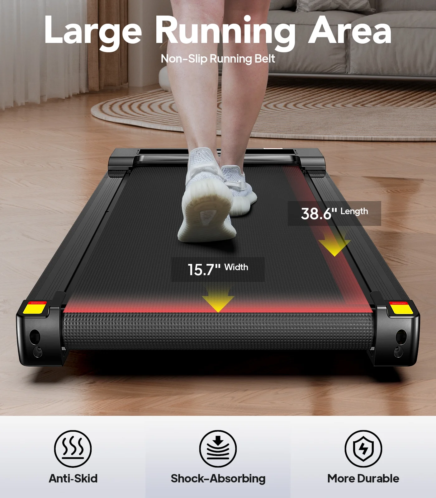 TOSSFD Treadmill Walking Pad with 6% Incline,2.5HP Under Desk Treadmill, Jogging Running Machine for Home Office X301