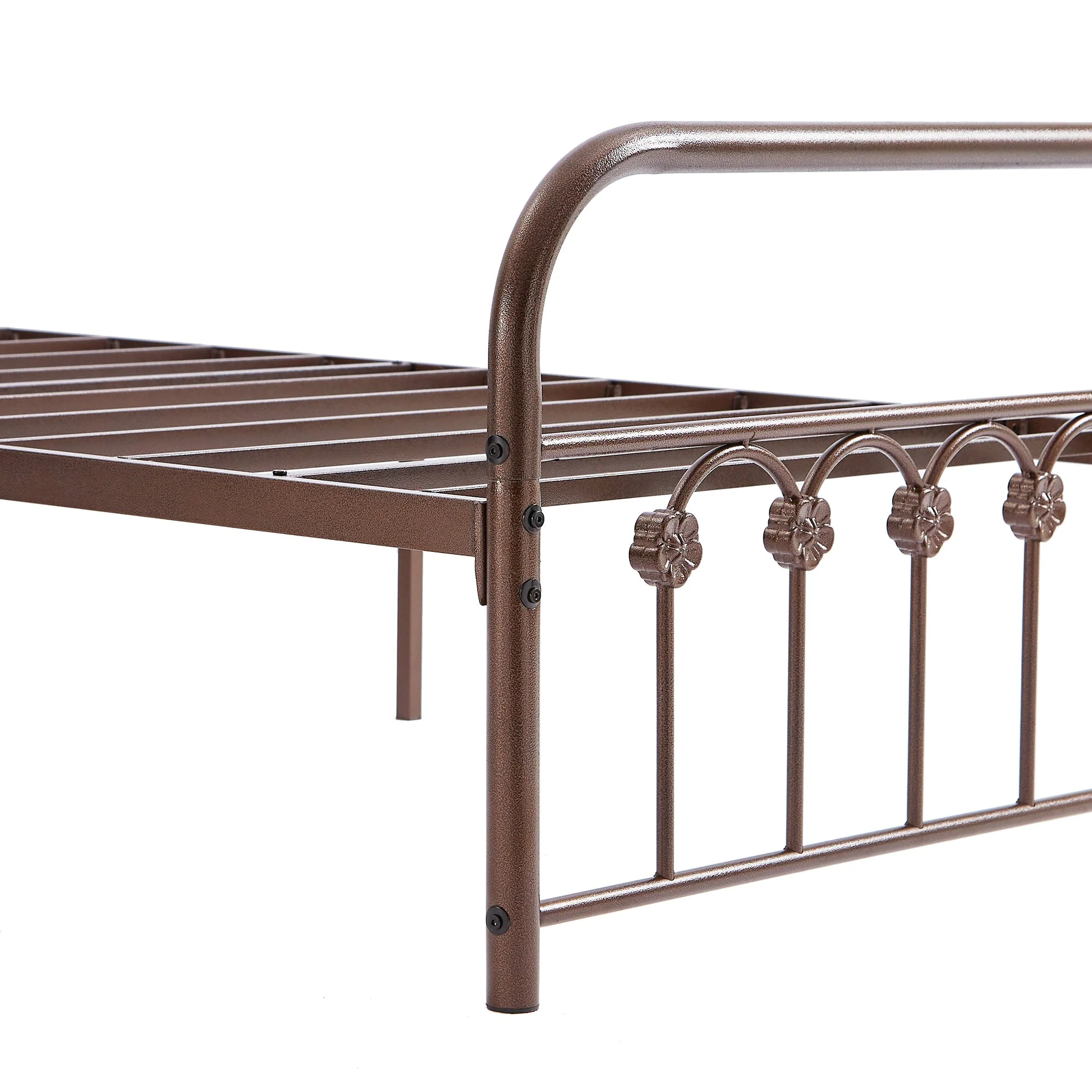 VECELO Full Size Metal Bed Frame with Headboard and Footboard, Modern Platform Bed with Strong Slat Support, No Box Spring Needed, Bronze Purple