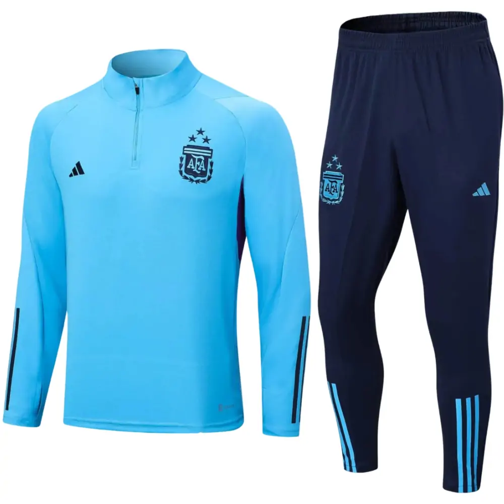 2022/2023 Argentina Half-Pull Training Suit Blue Jersey Set