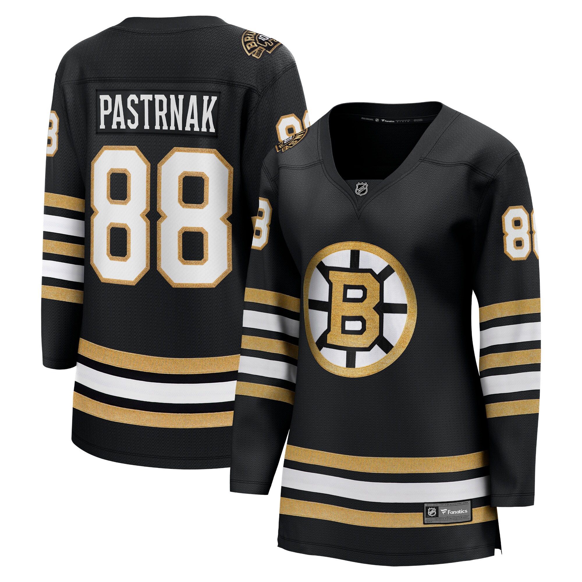 David Pastrnak Boston Bruins Fanatics Women’s 100th Anniversary Premier Breakaway  Jersey – Black