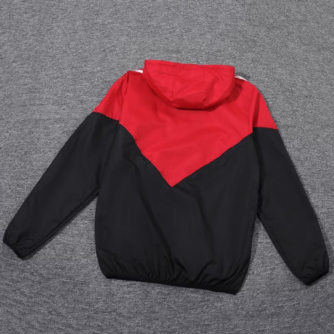 2023/24 Manchester United black and red hooded windbreaker 1:1 Thai quality