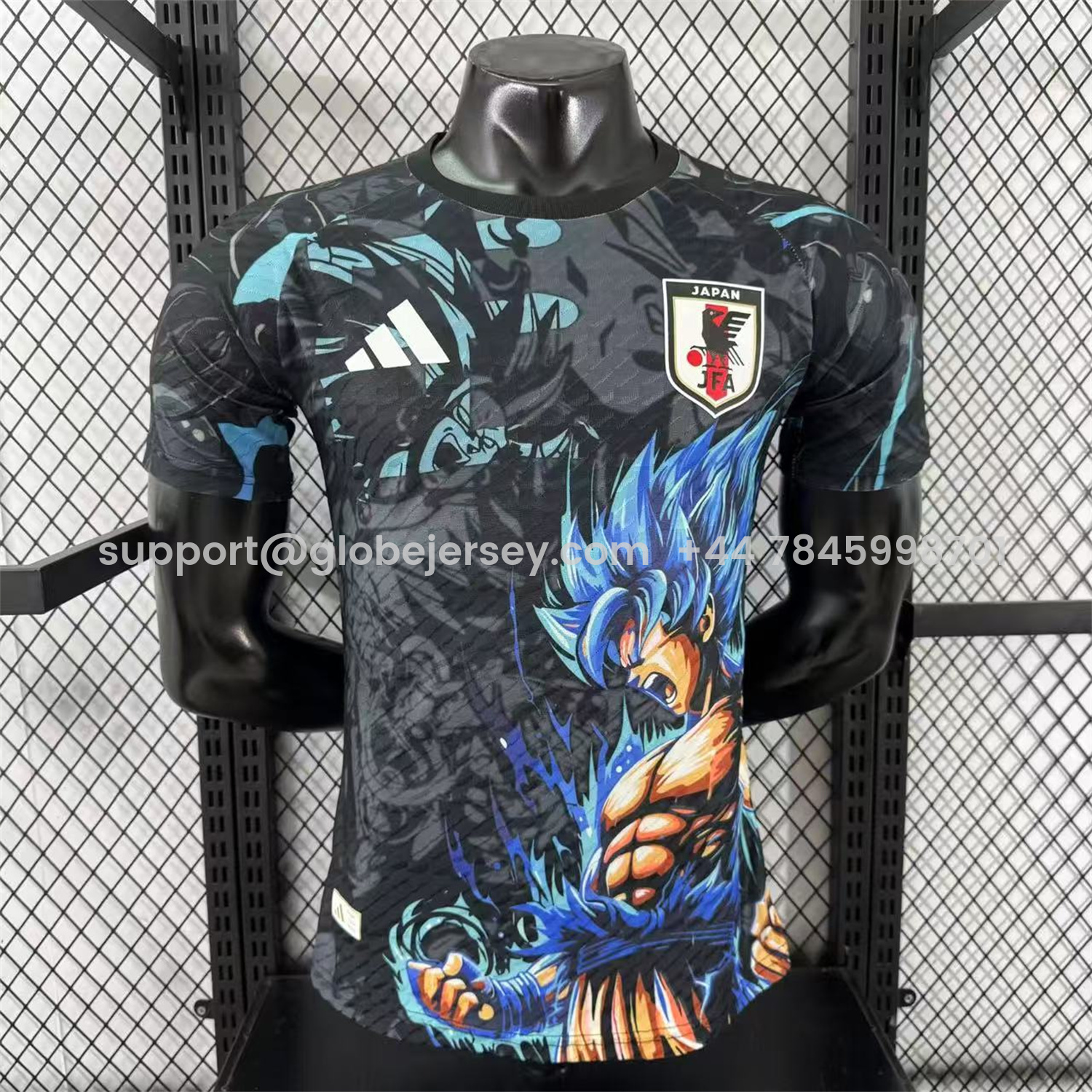 Japan 25-26 Blue Hair Bejita Black Special Edition Jersey - Player Version