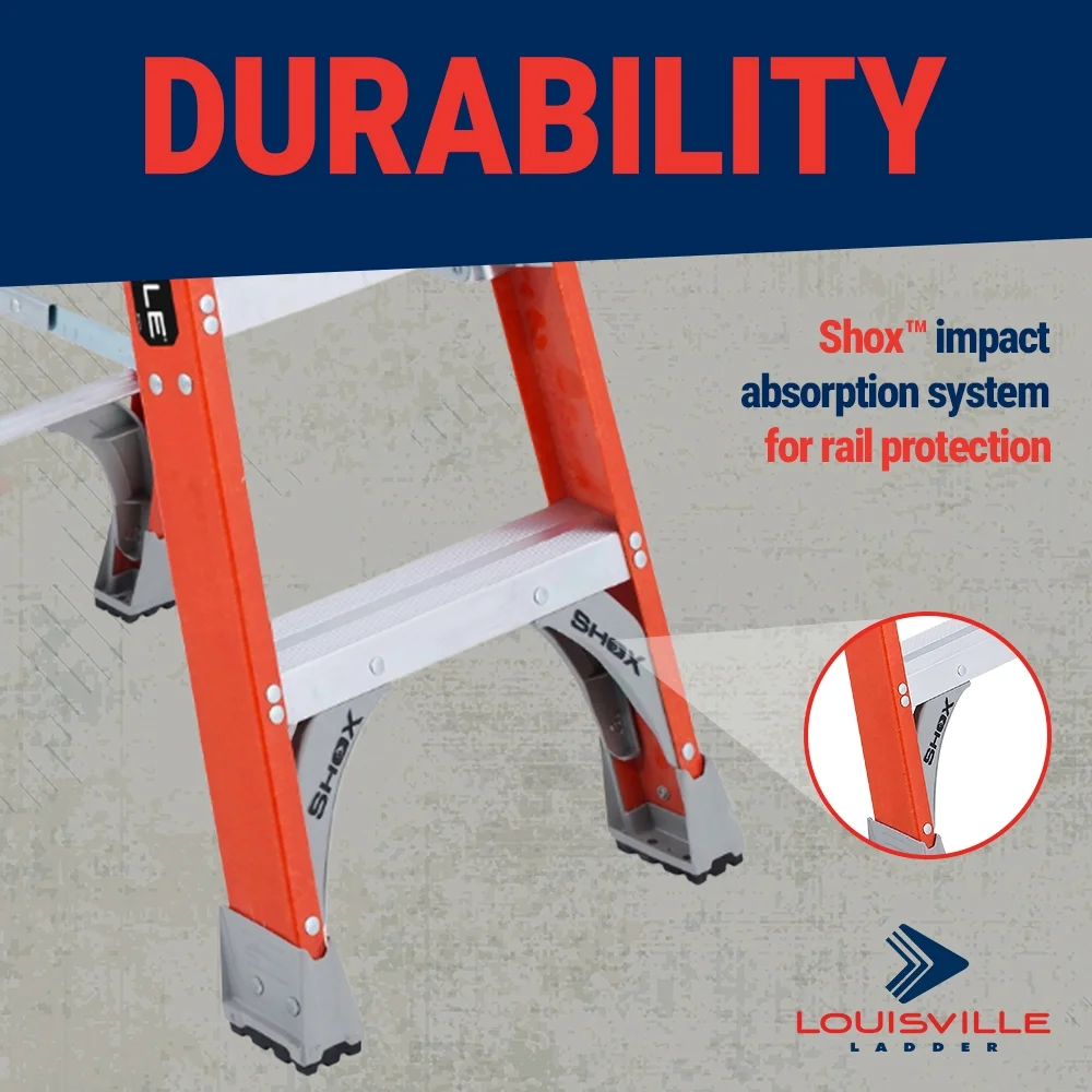 Louisville Ladder 12-Foot Fiberglass Step Ladder, 300-Pound Load Capacity, Type IA, FS1512