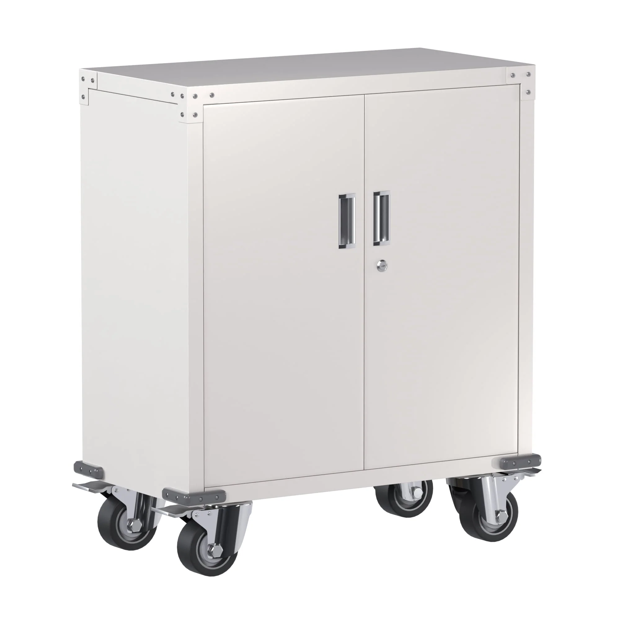 Aobabo Metal Storage Cabinet with Lock,Garage Storage Cabinet with Wheels,72In Steel Storage Cabinet for Garage Home Storage, Black Required-Assembly