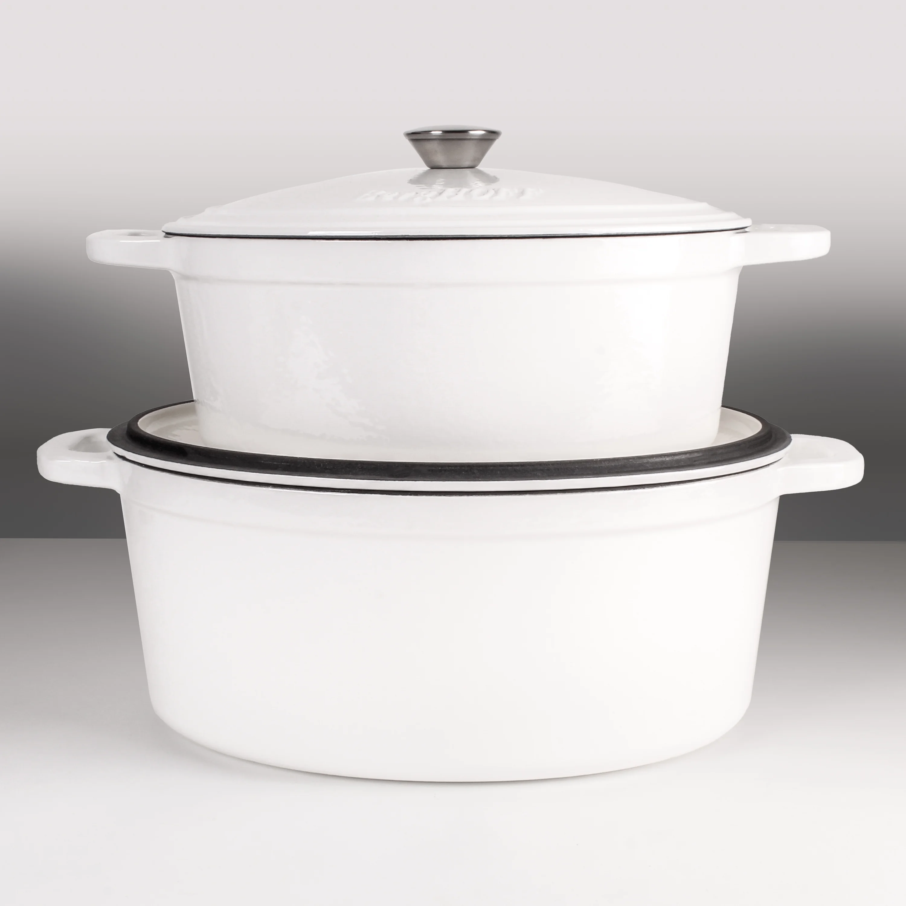 BergHOFF Neo 4Pc Cast Iron Set: 5qt. & 7qt. Covered Dutch Ovens, Green
